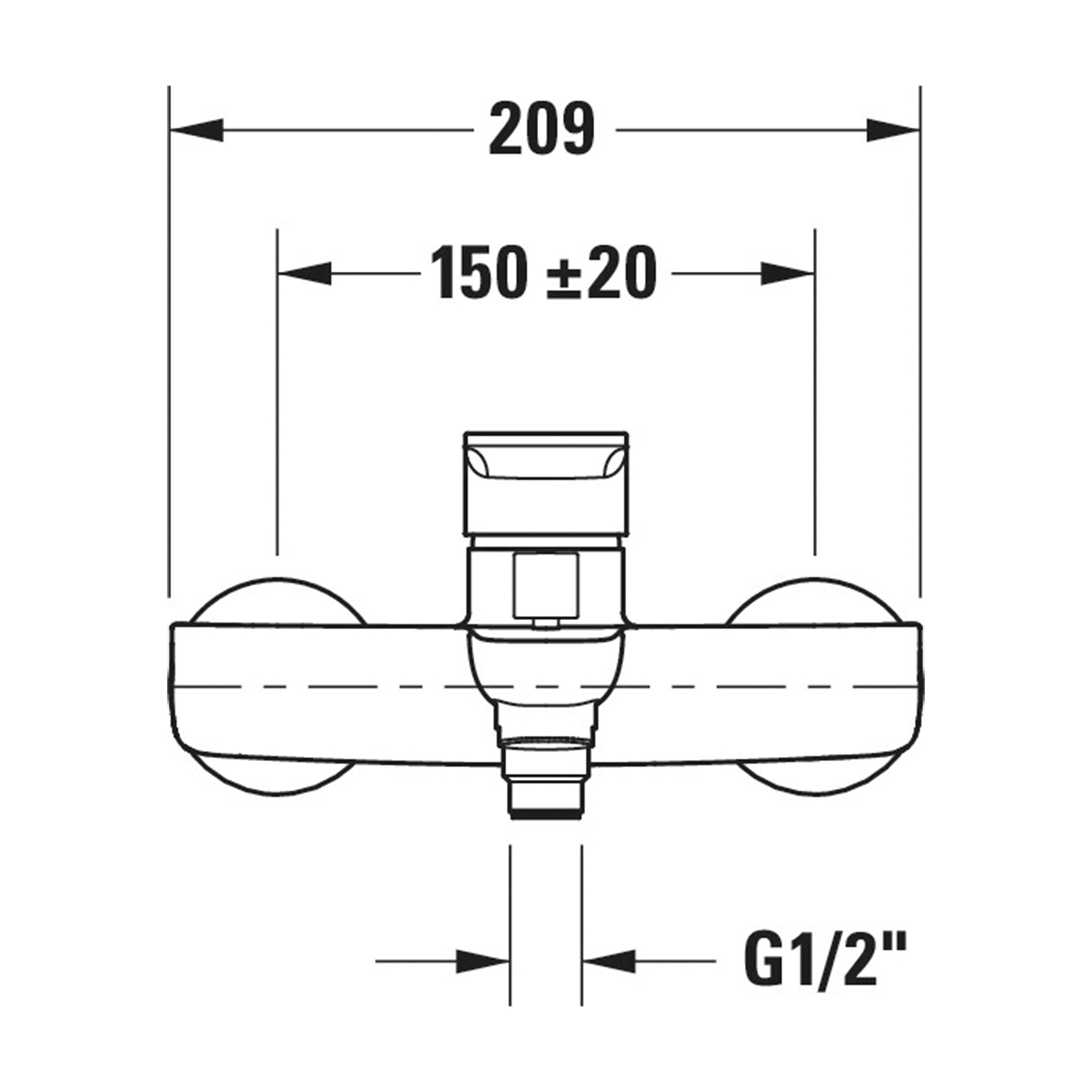 Duravit B.3 badkarsblandare, utanpåliggande, 2 konsumenter, krom