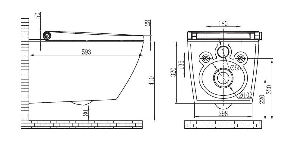Dusch-WC Komplettset Basic 1104 med Geberit Duofix förväggselement