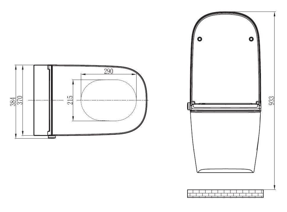 Dusch-WC Komplettset Basic 1104 med Geberit Duofix förväggselement
