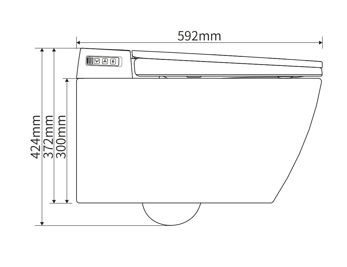 Dusch-WC komplettset 540 PRO med Geberit Duofix förväggselement