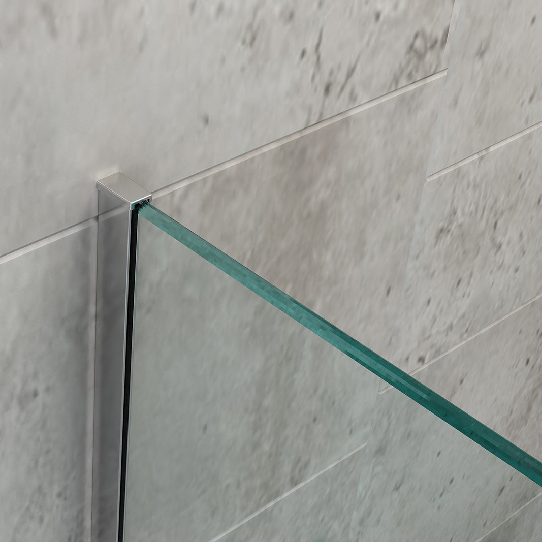 Walk-in duschvägg EX101 - 10 mm NANO äkta glas - satin glas - valbar bredd 