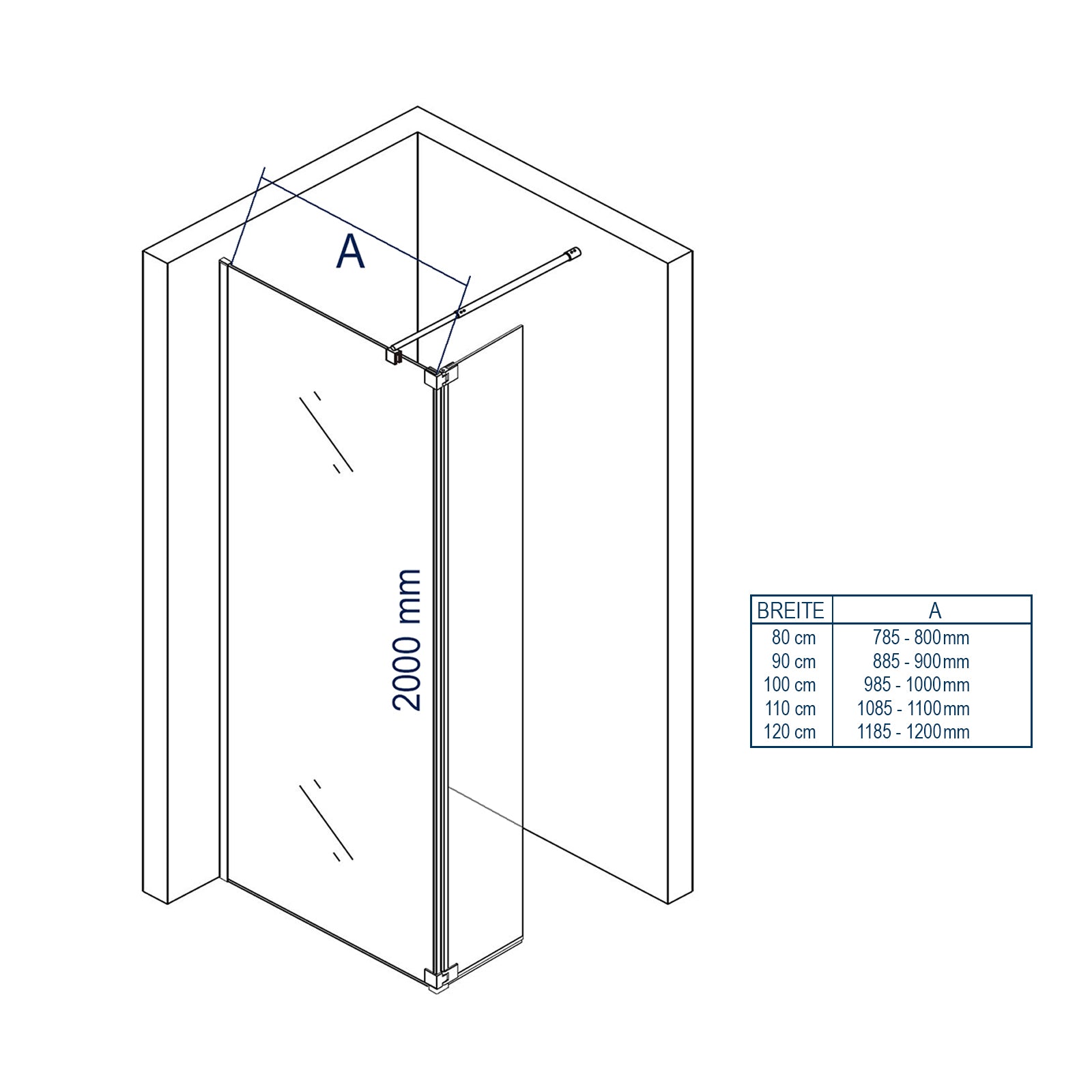Duschvägg Walk-In-dusch Nano NT109