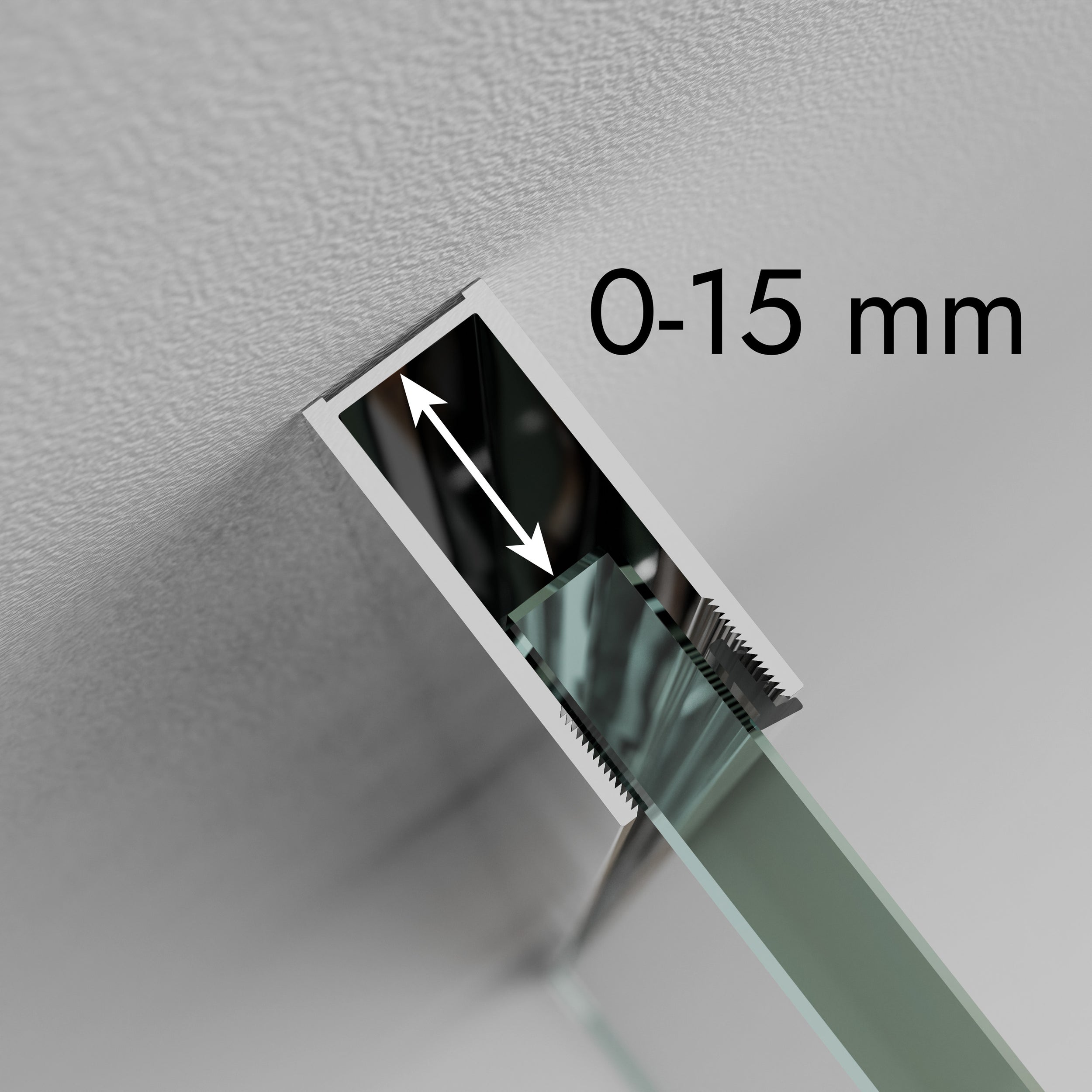 Walk-in duschvägg EX101 - 10 mm NANO äkta glas - satin glas - valbar bredd 