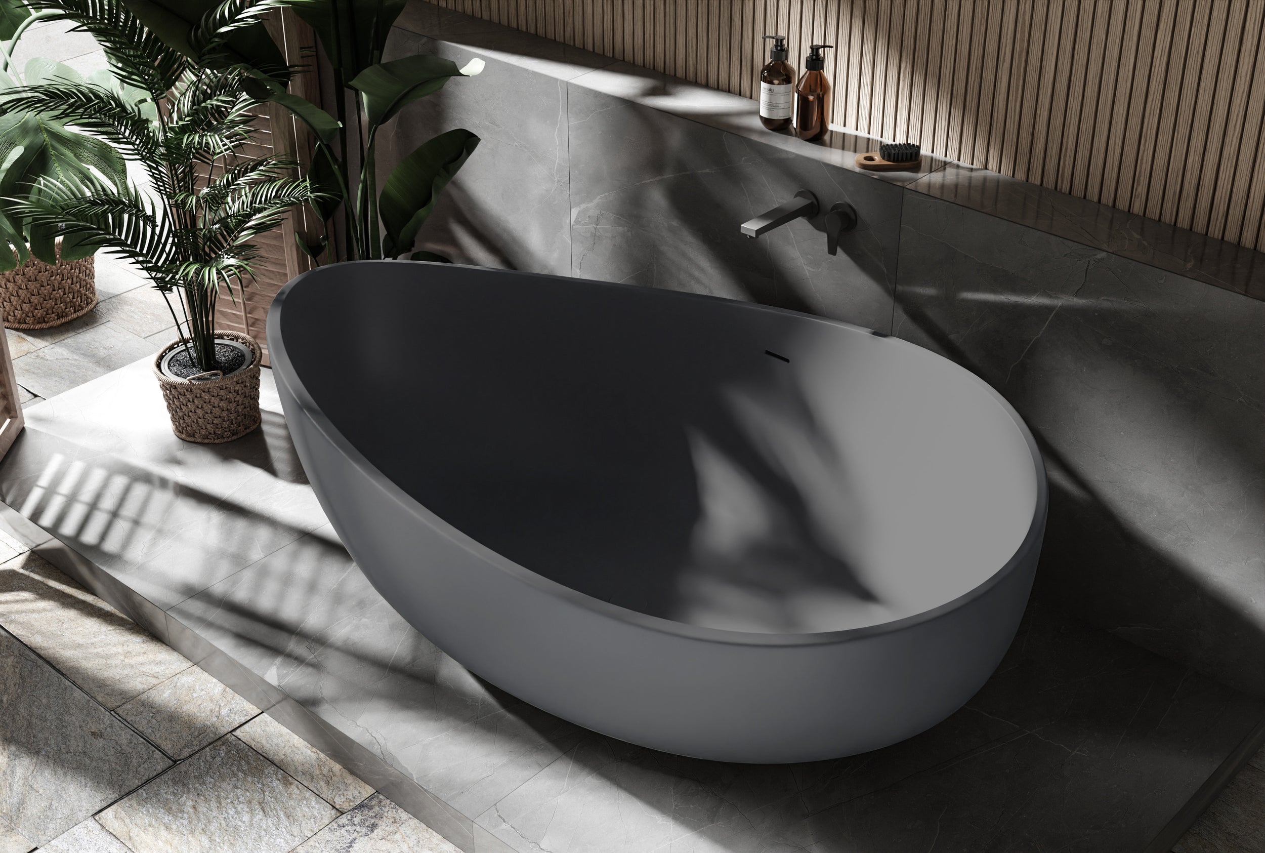 Fristående badkar WAVE STONE