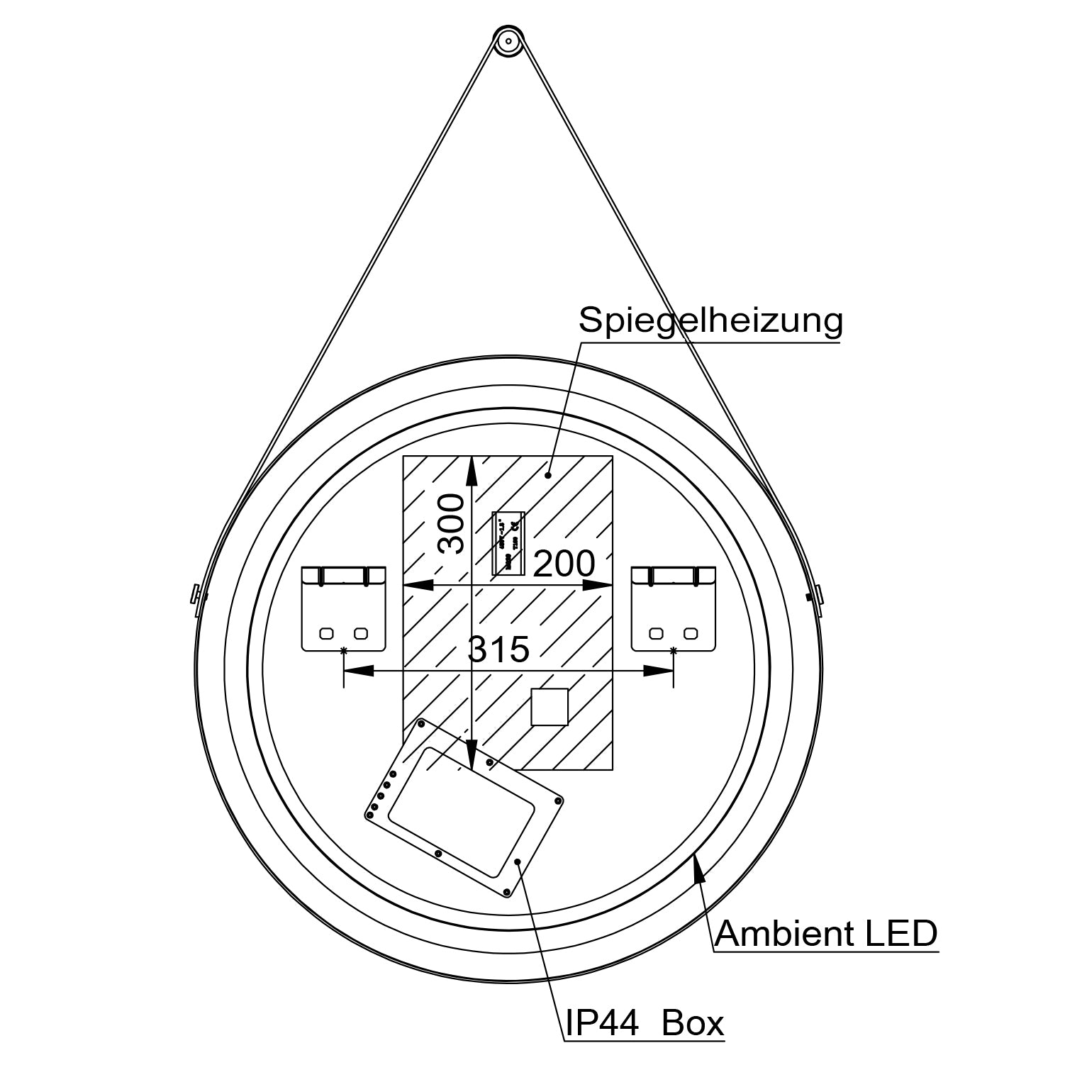 LED-upplyst Badrumsspegel 2805 Round