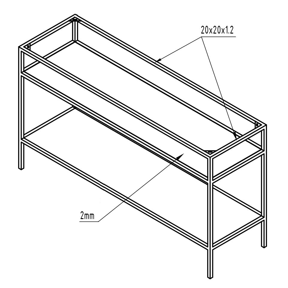 Tvättställ metallstativ 150S