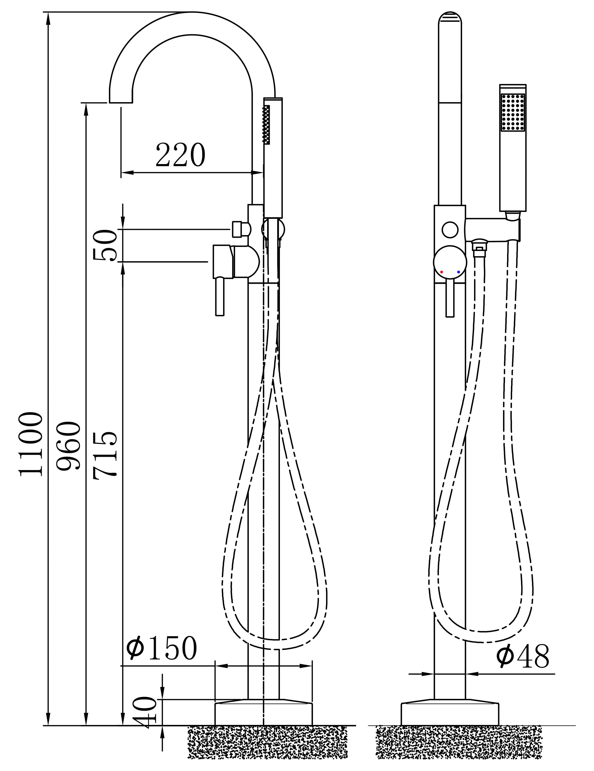 Fristående badkarskran NT3127 2.0