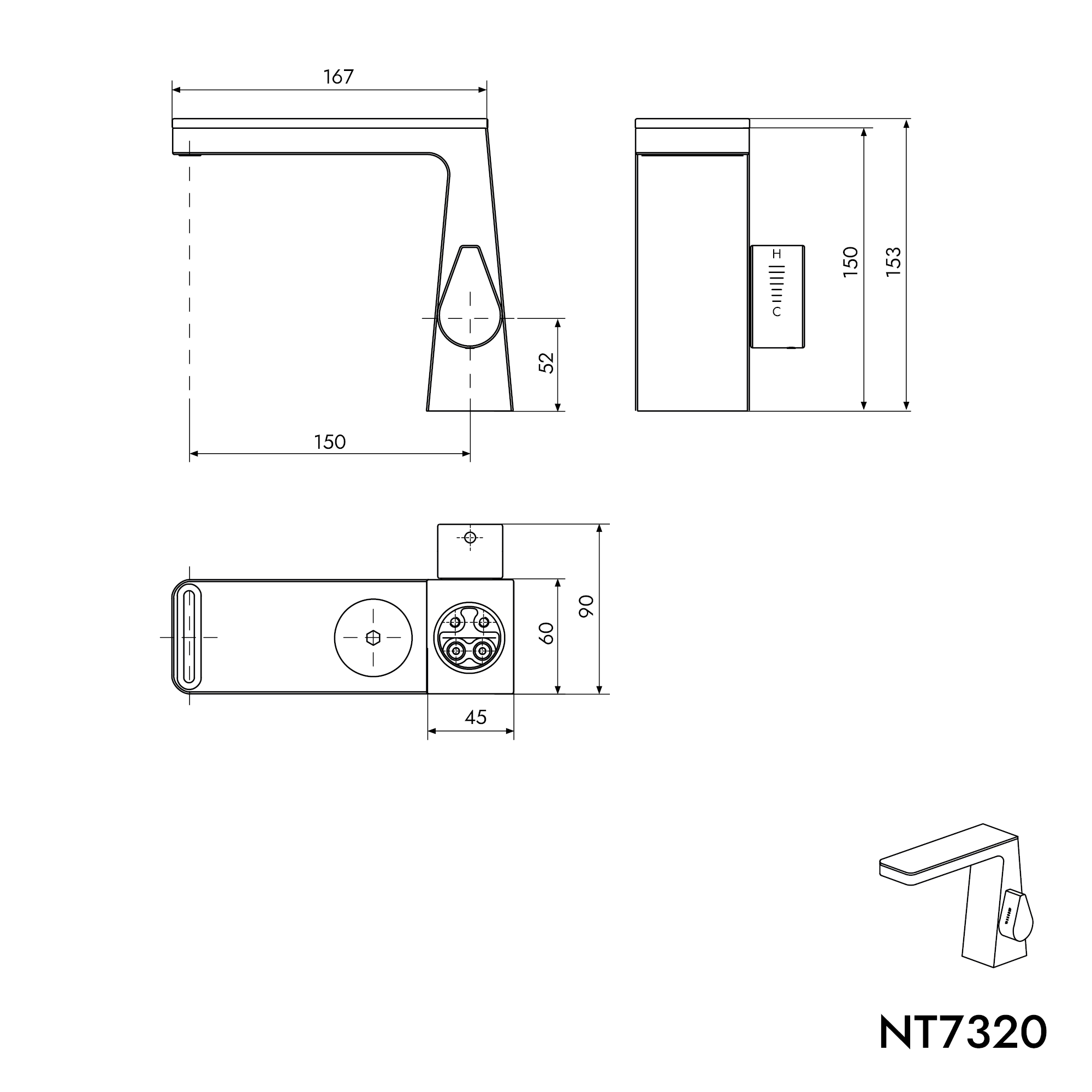 Design tvättställsblandare NT7320