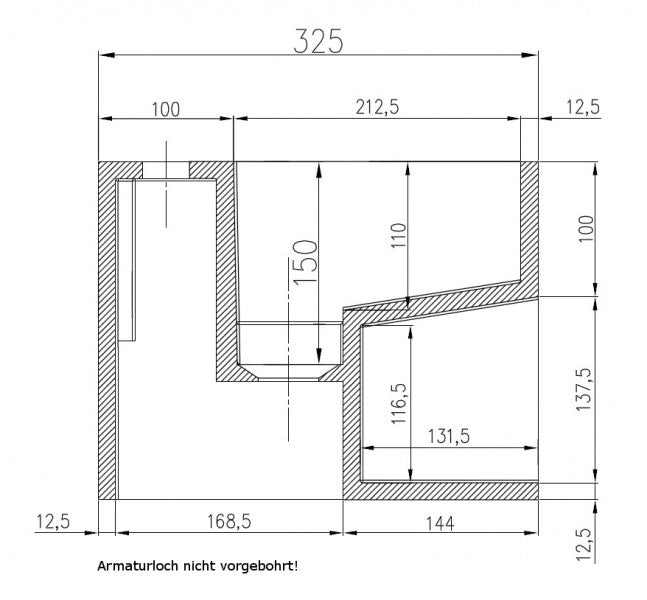 Vägghängt tvättställ PB2035 i gjuten mineral