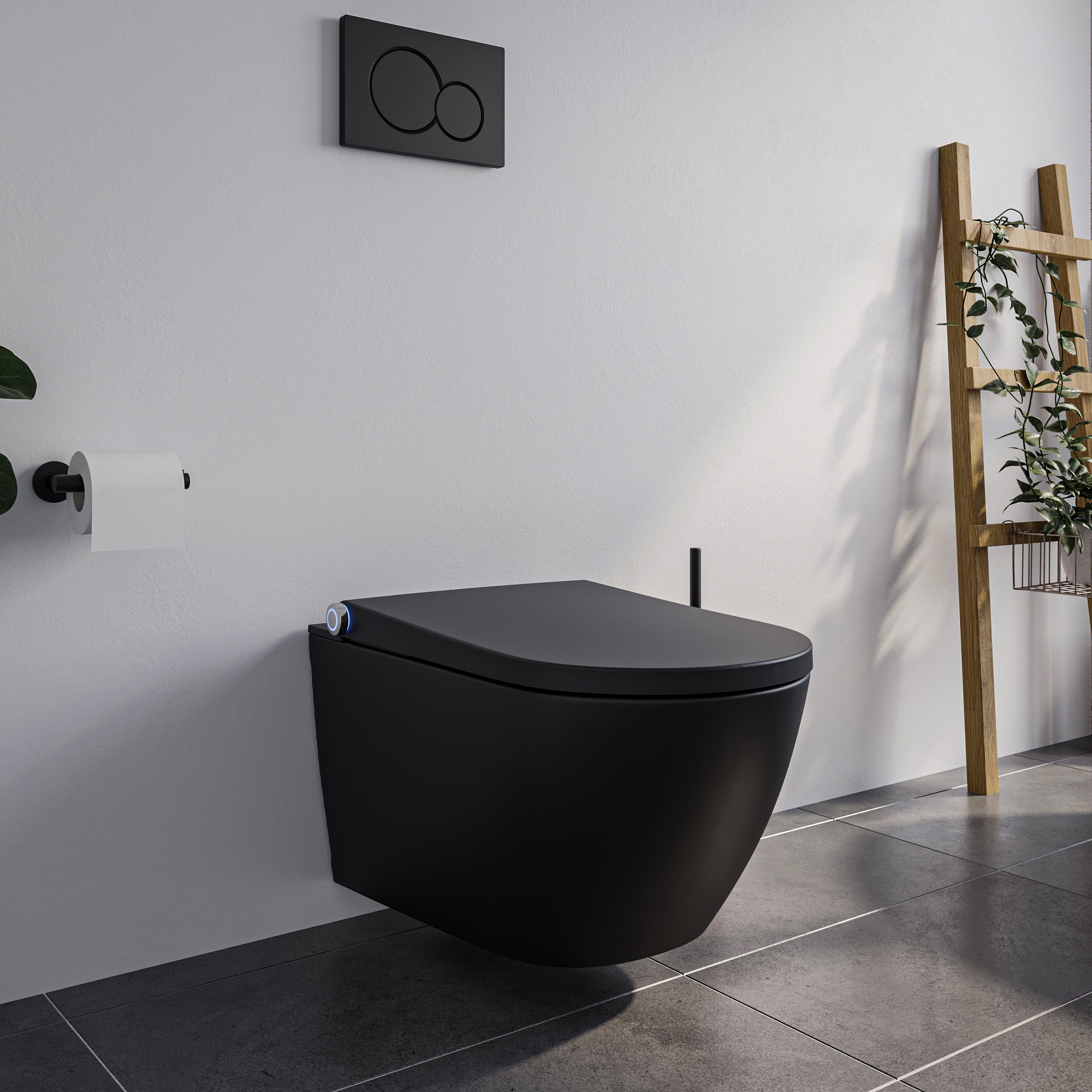 PREMIUM 1102 svart matt duschtoalett