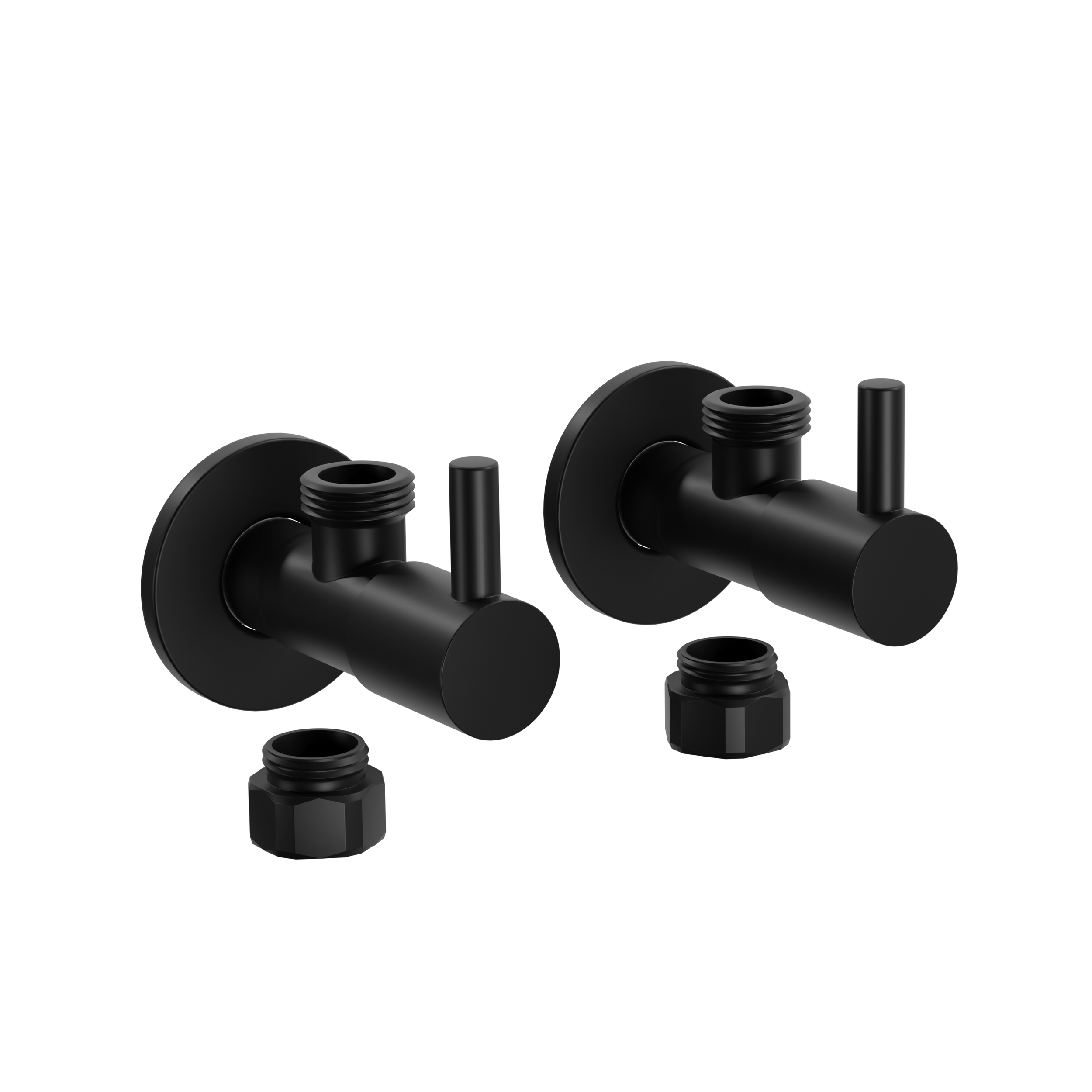 Design-hörnaventil 2-pack - Svart matt