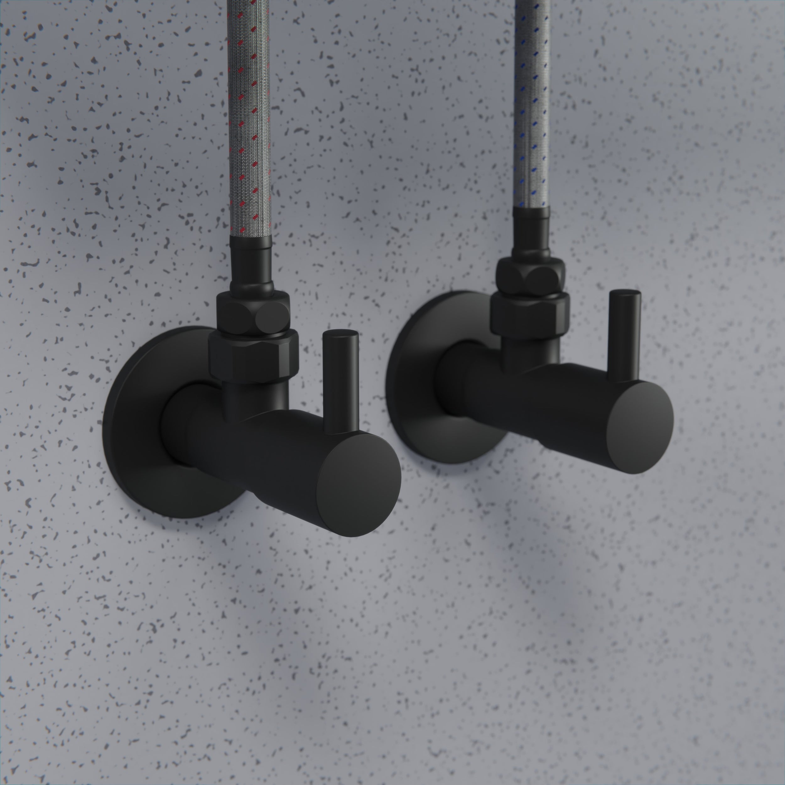 Design-hörnaventil 2-pack - Svart matt