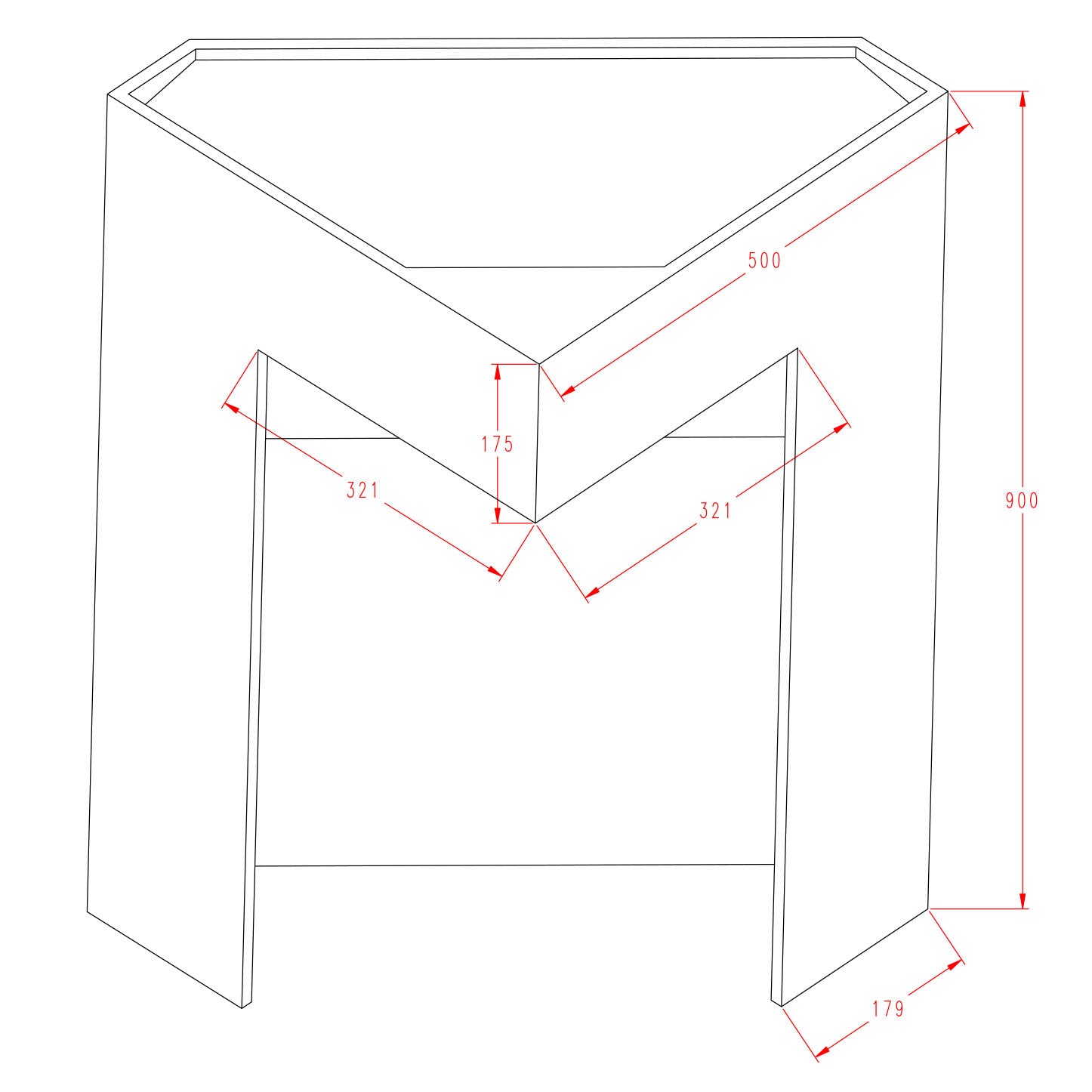 Hörnhandfat totem TWZ70 av kompositsten - matt vit - 50 x 50 x 90 cm