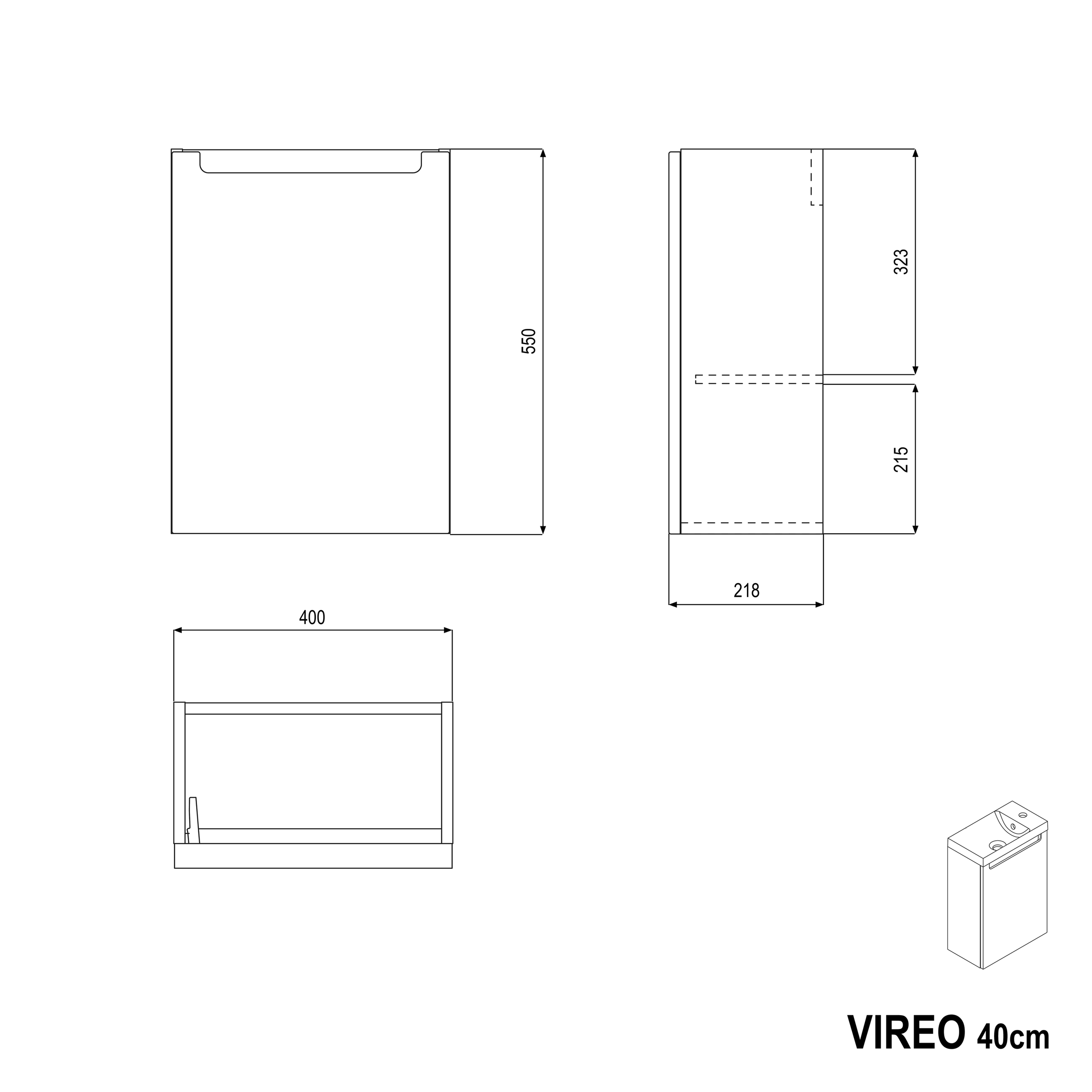 VIREO 40 cm underskåp