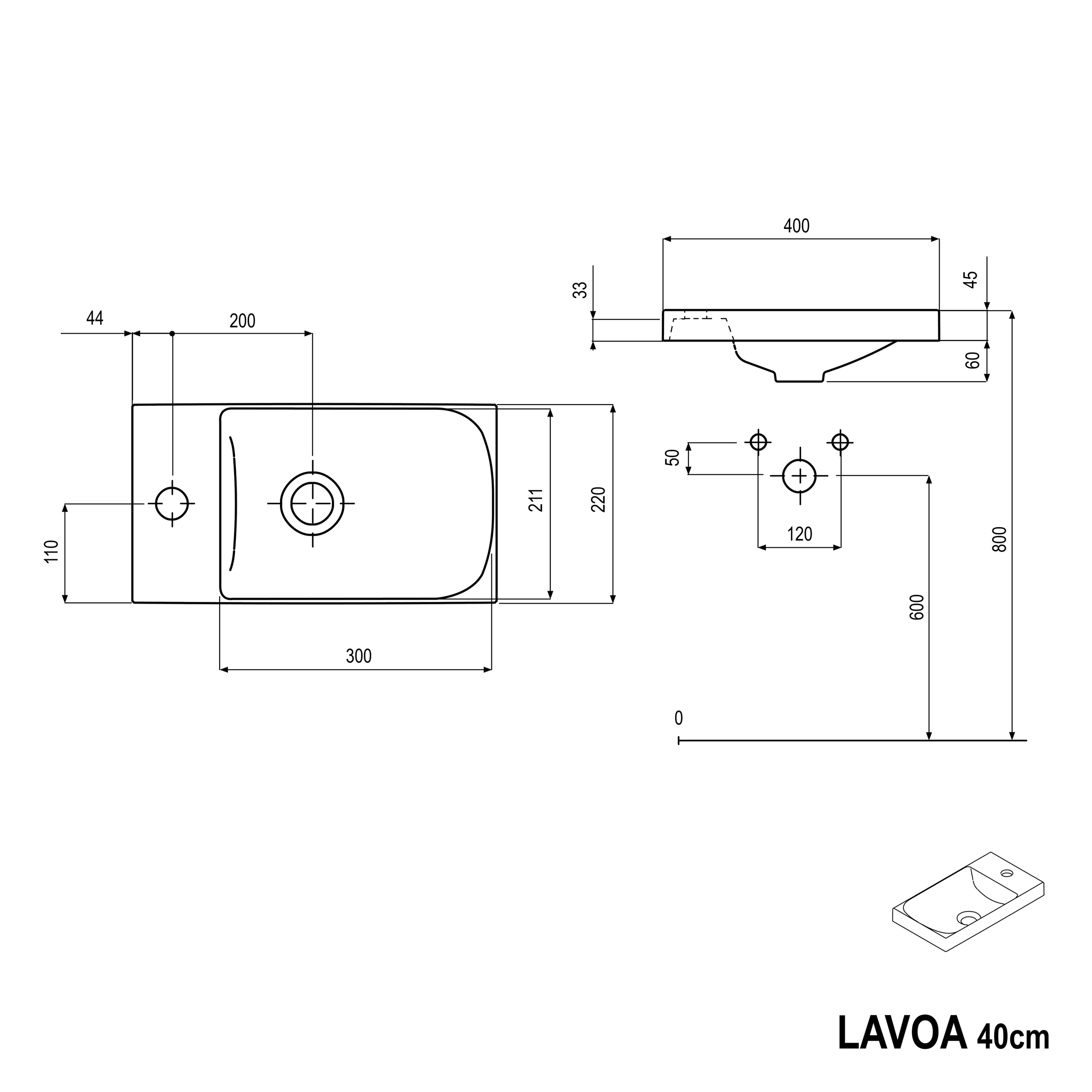 Tvättställsskåp LAVOA 40 cm