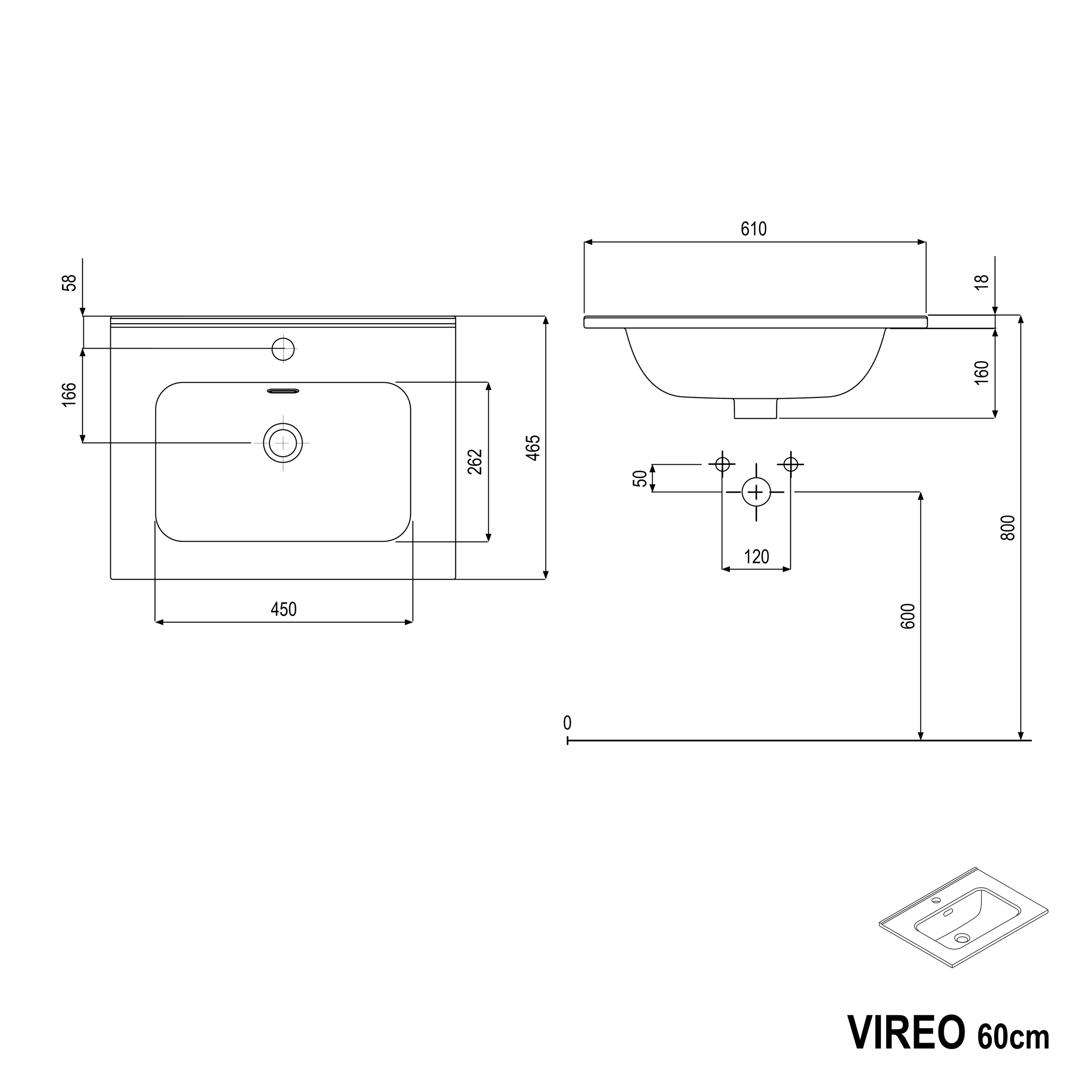 Tvättställsskåp LAVOA 60 cm