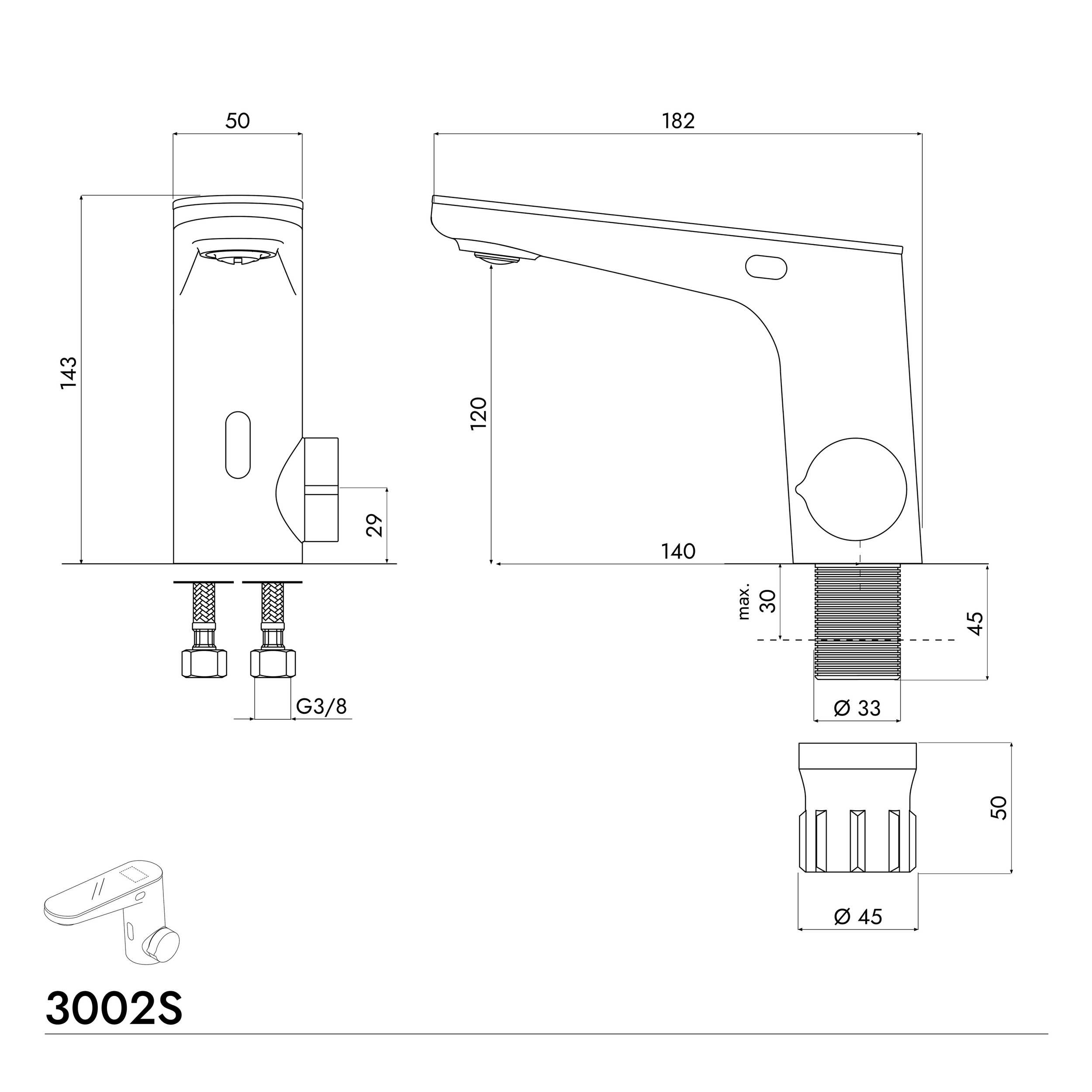 Tvättställsblandare Sensor 3002S