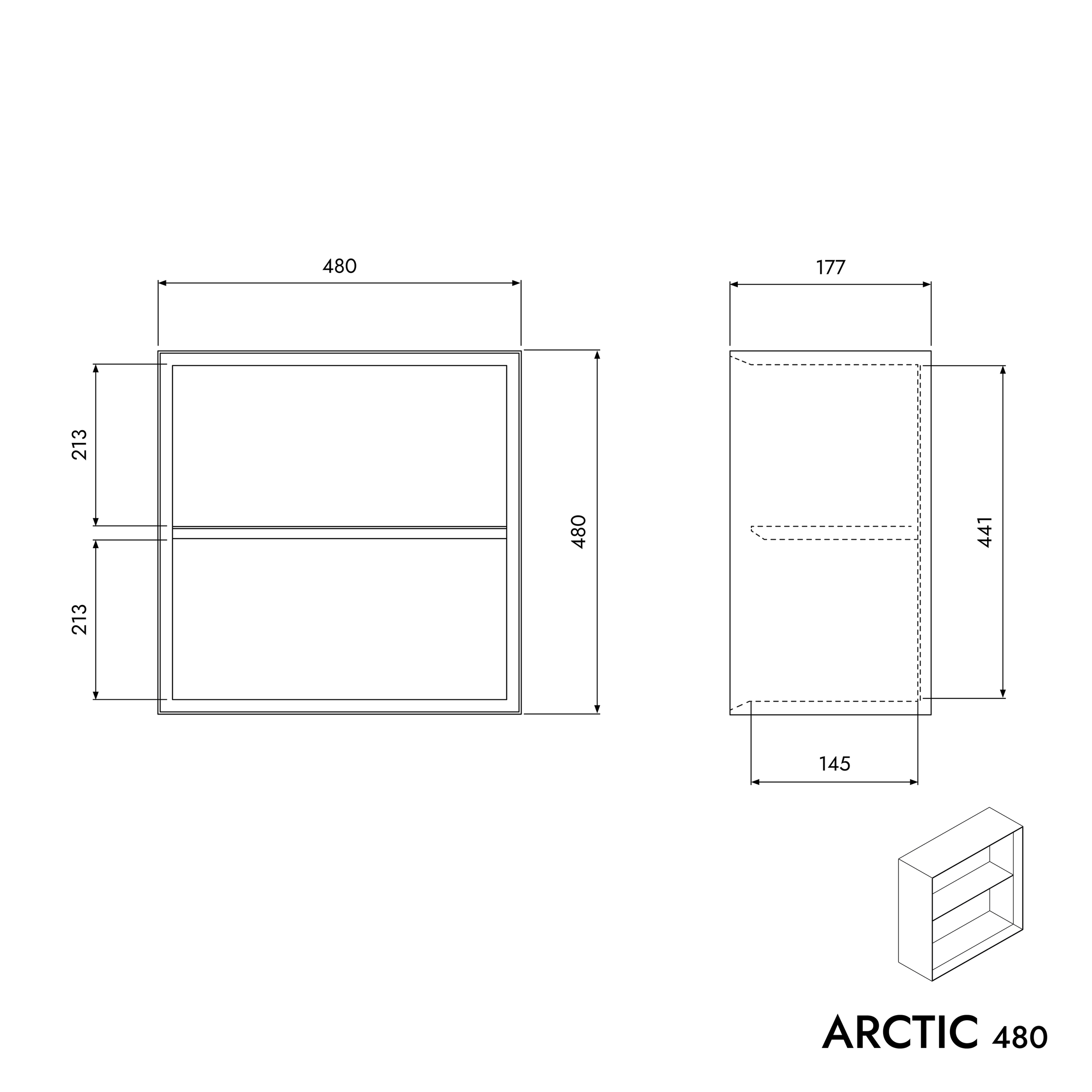 Vägghylla ARCTIC 480