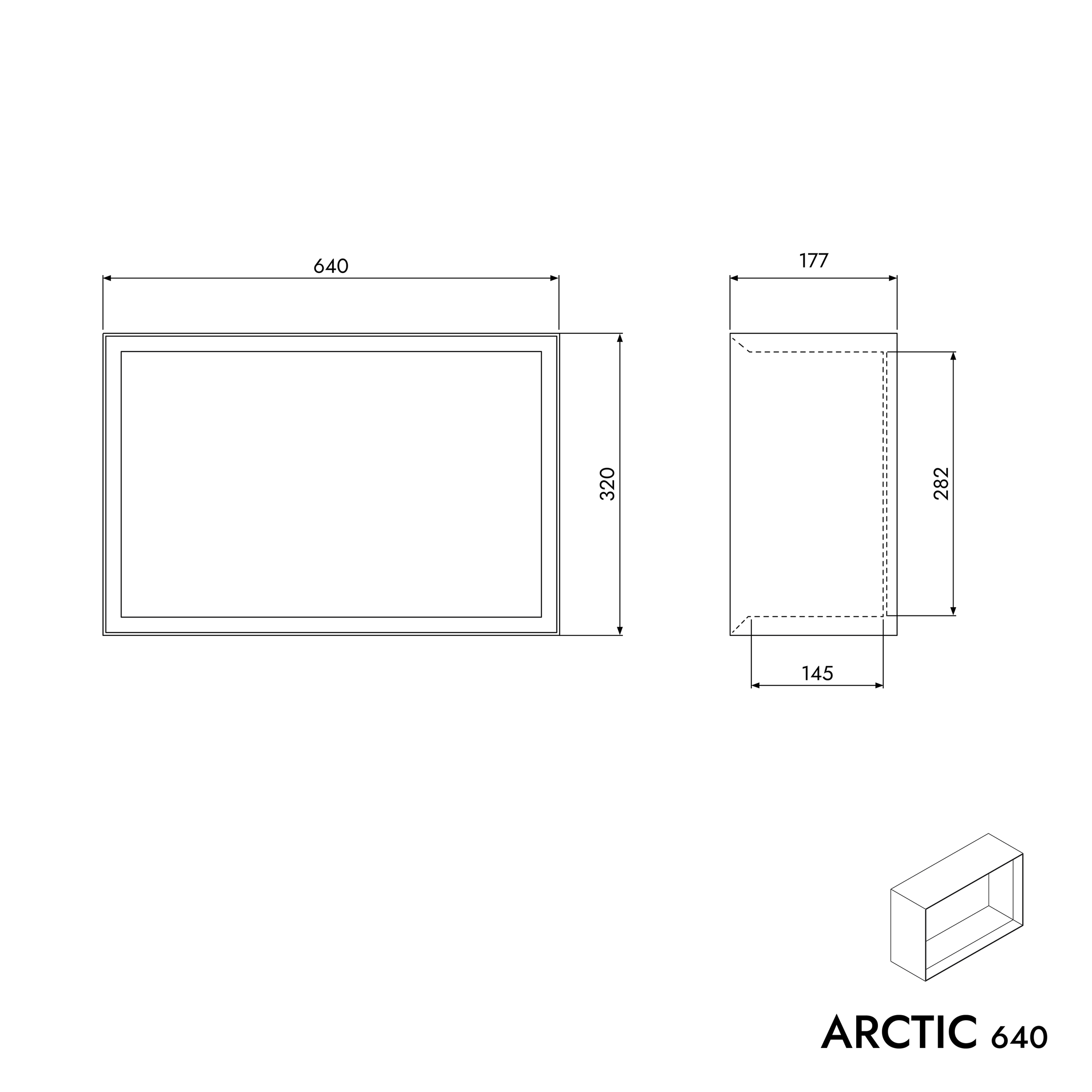 Vägghylla ARCTIC 640