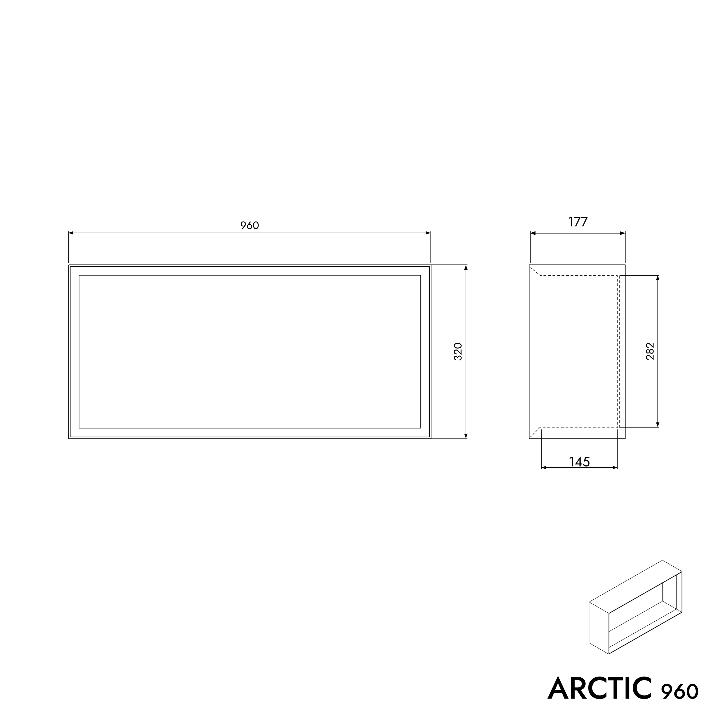 Vägghylla ARCTIC 960