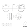Rund LED-badrumsspegel AUREL