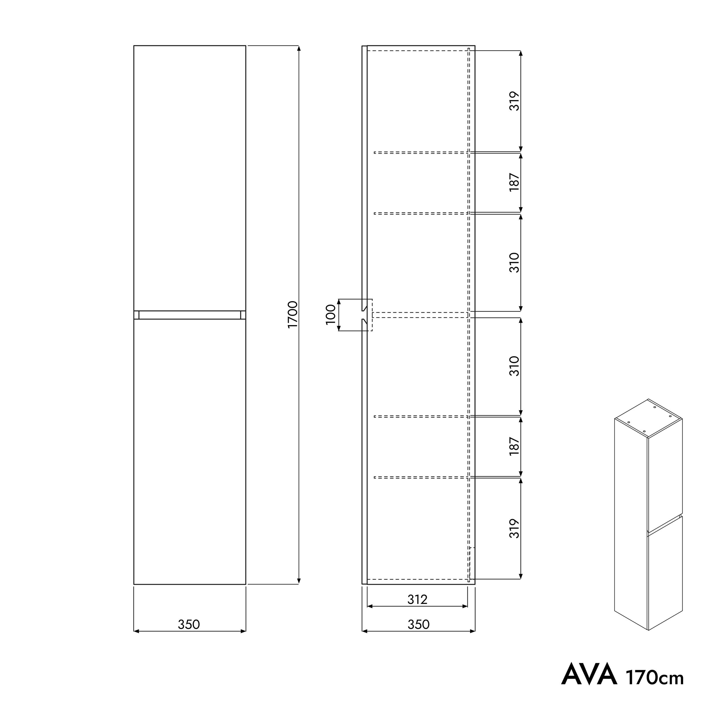 Högskåp AVA 170 cm