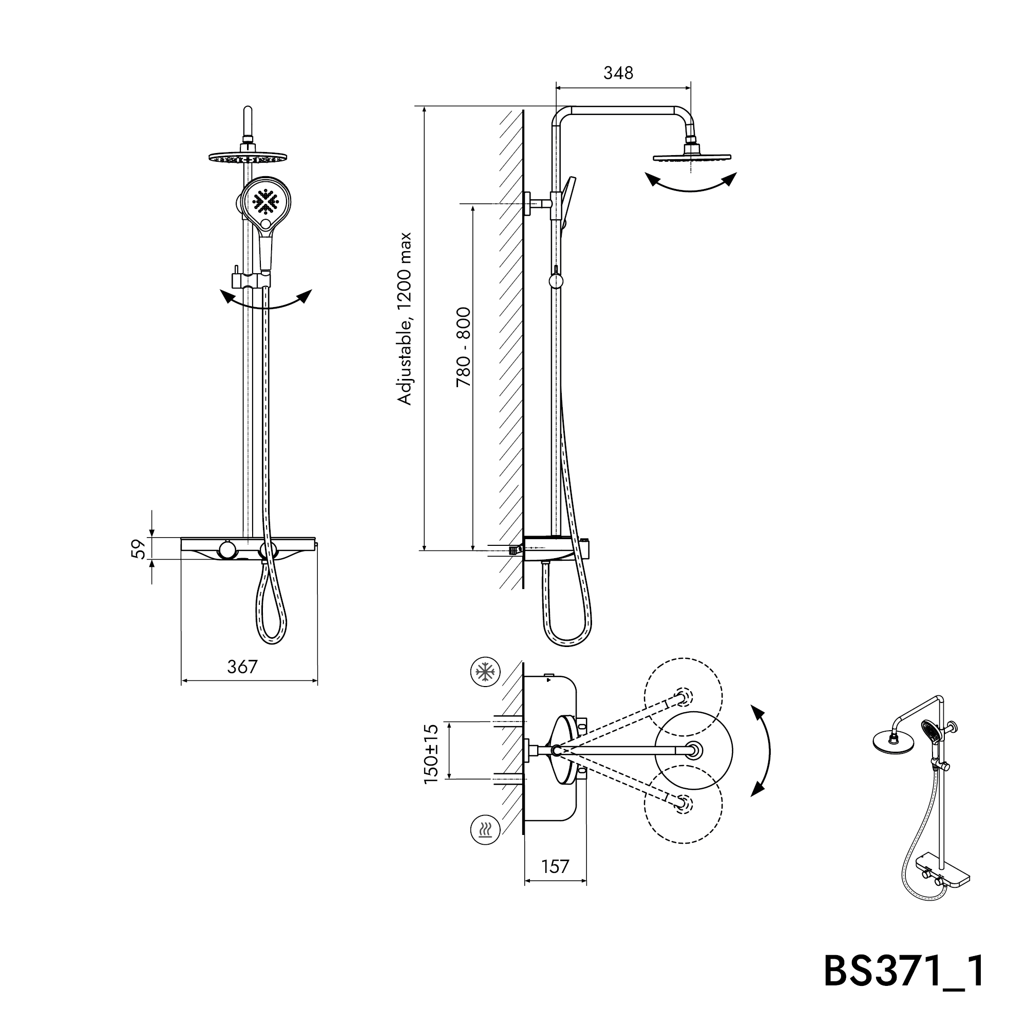 Duschsystem termostat BS371