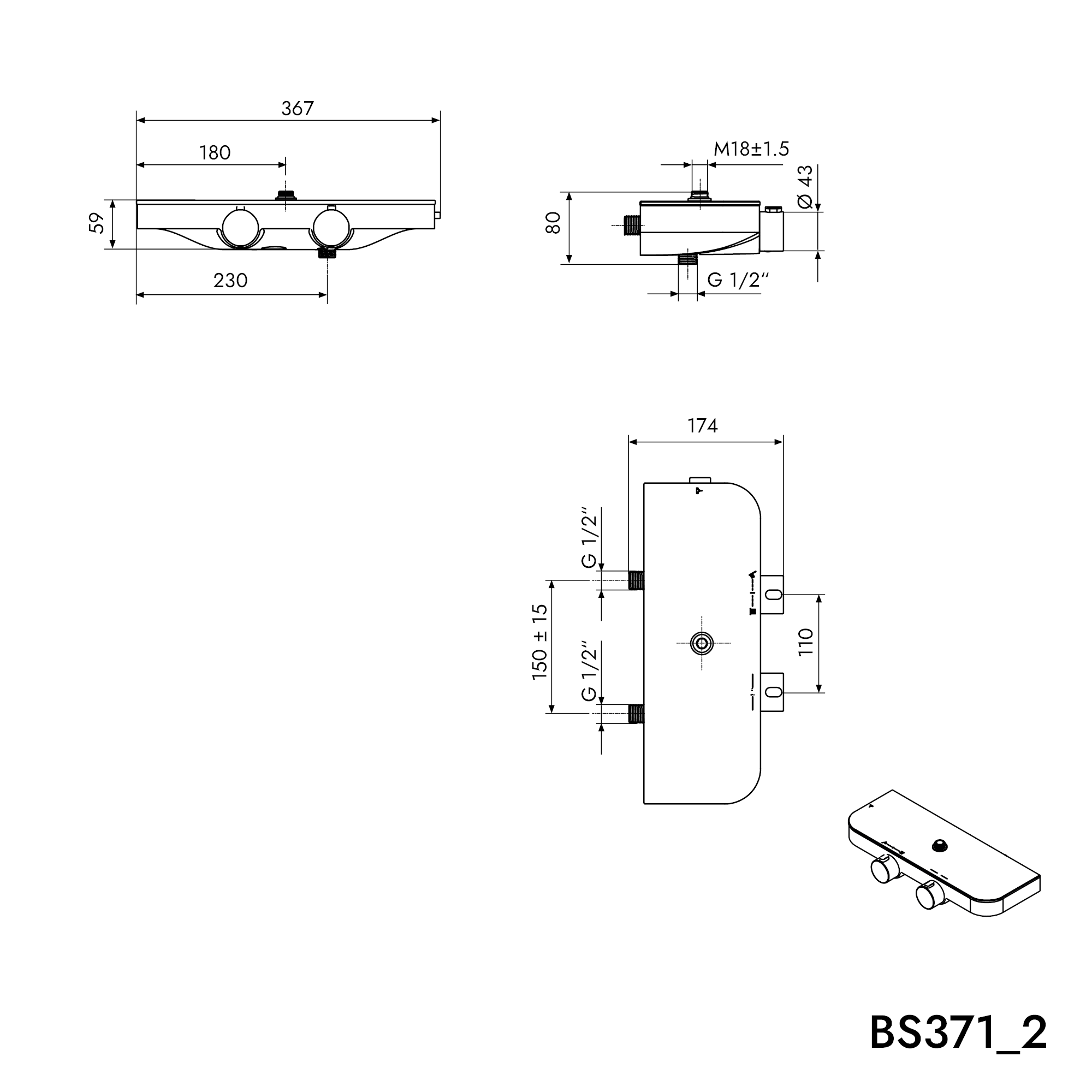 Duschsystem termostat BS371