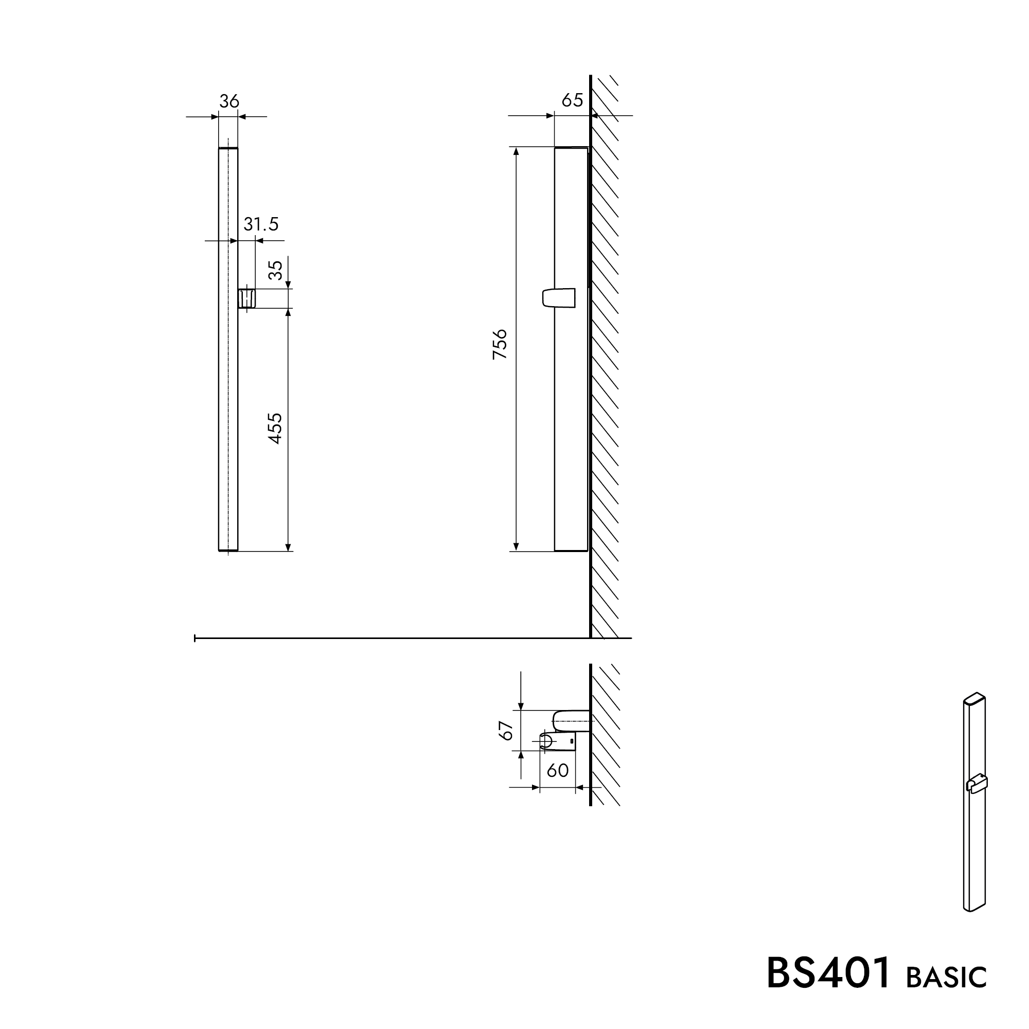 Duschstång BS401 BASIC
