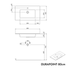 Duravit handfat med tvättställsskåp TIM 80 cm
