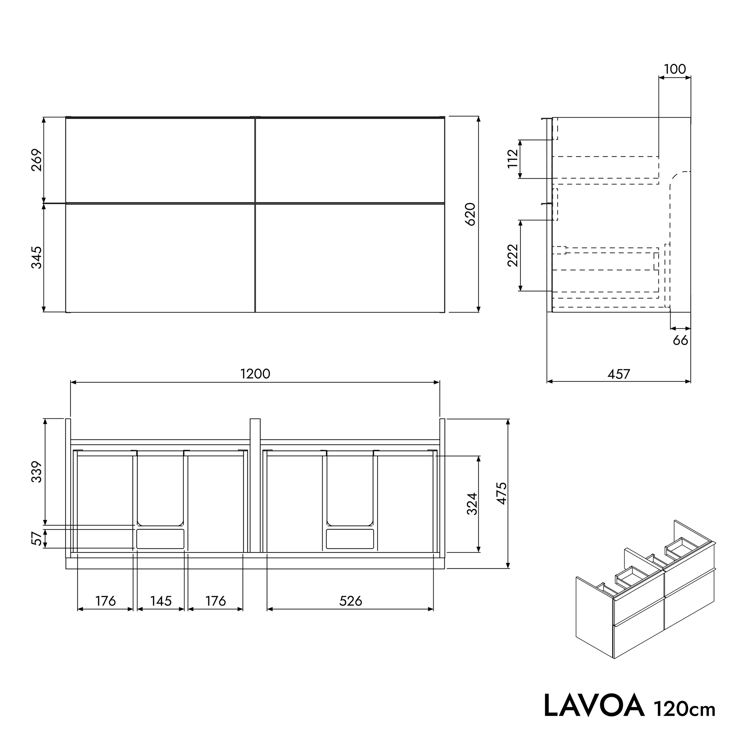 Underskåp LAVOA 120 cm