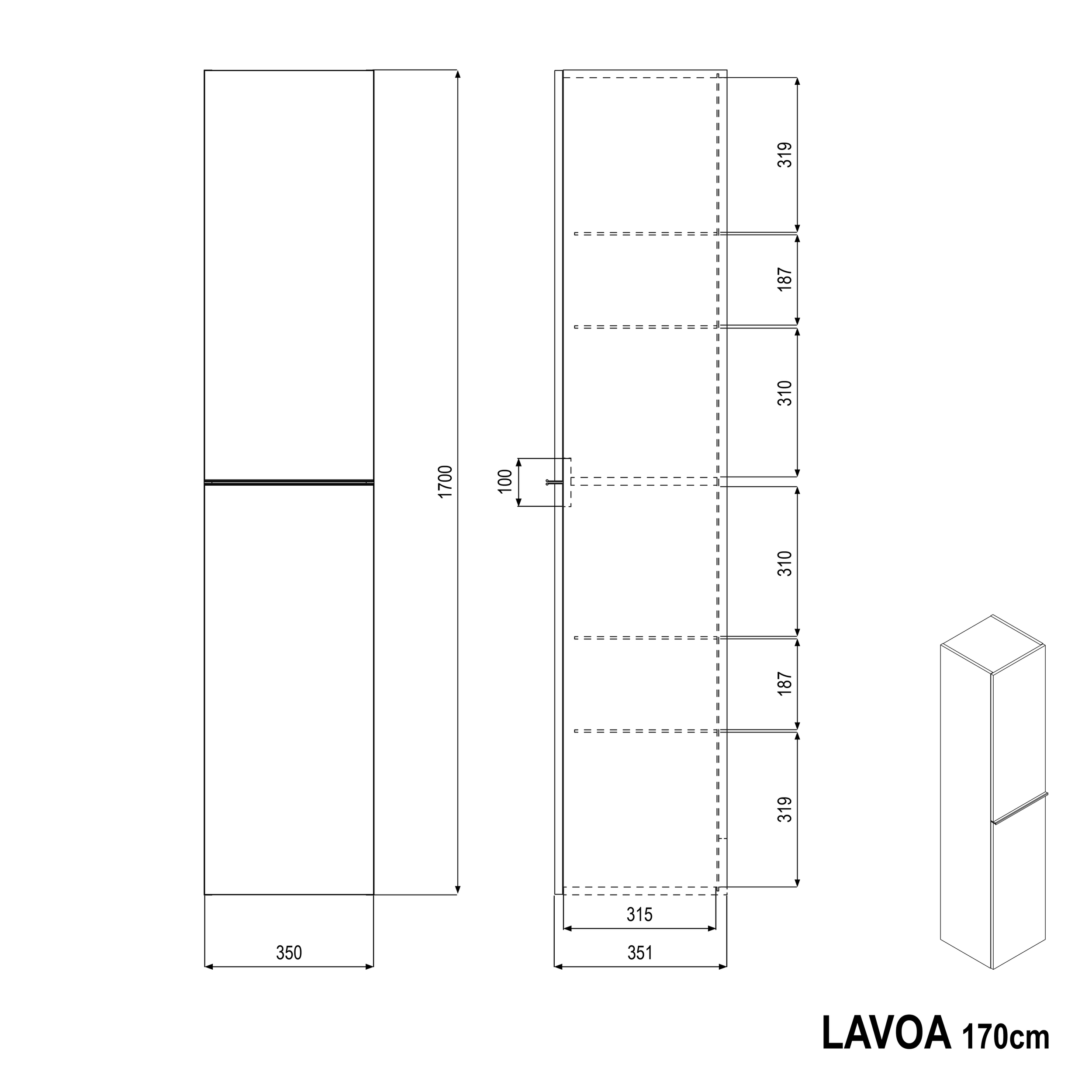 Högskåp LAVOA 170 cm