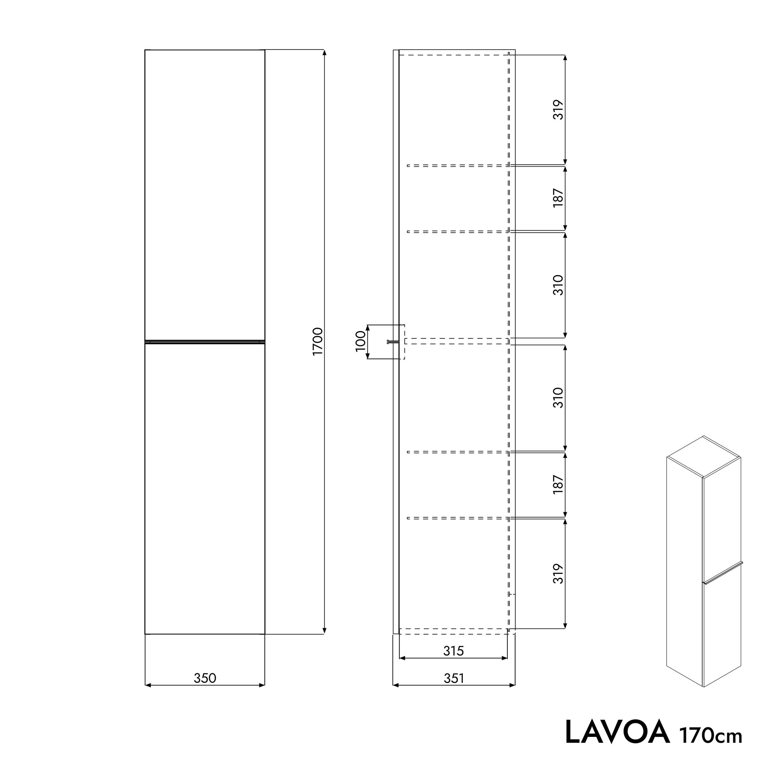 Högskåp LAVOA 170 cm