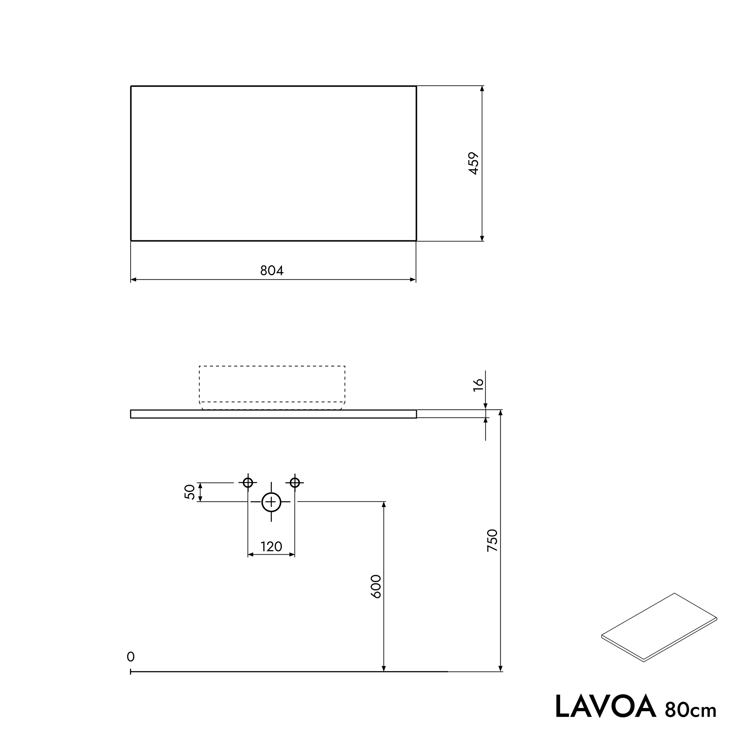 Underskåp LAVOA 80 cm