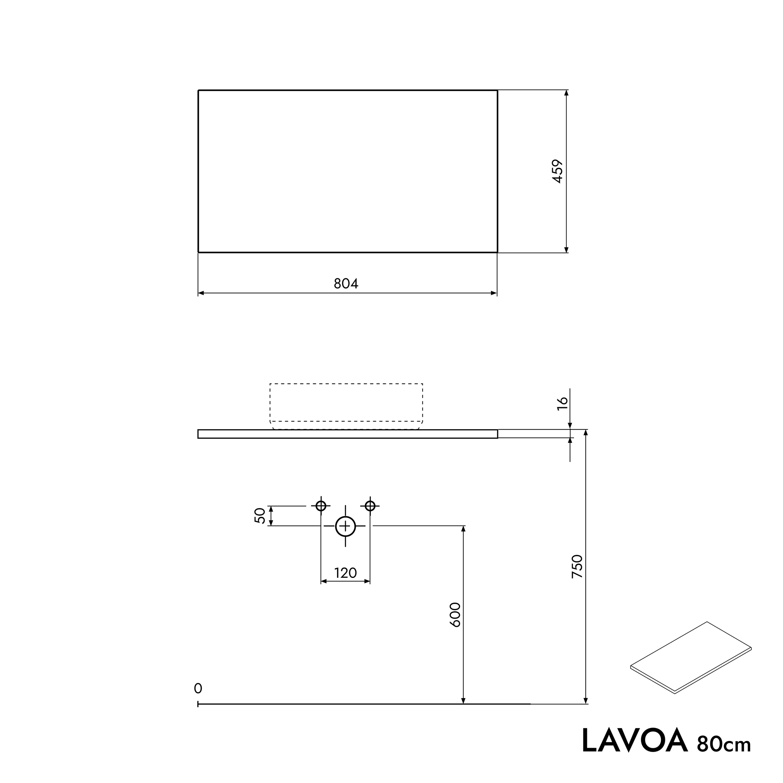 Underskåp LAVOA 80 cm