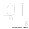 LED-spegel 8144-2.0 oval inkl. spegelvärme och justering av varmt/kallt ljus - ram svart - storlek valbar