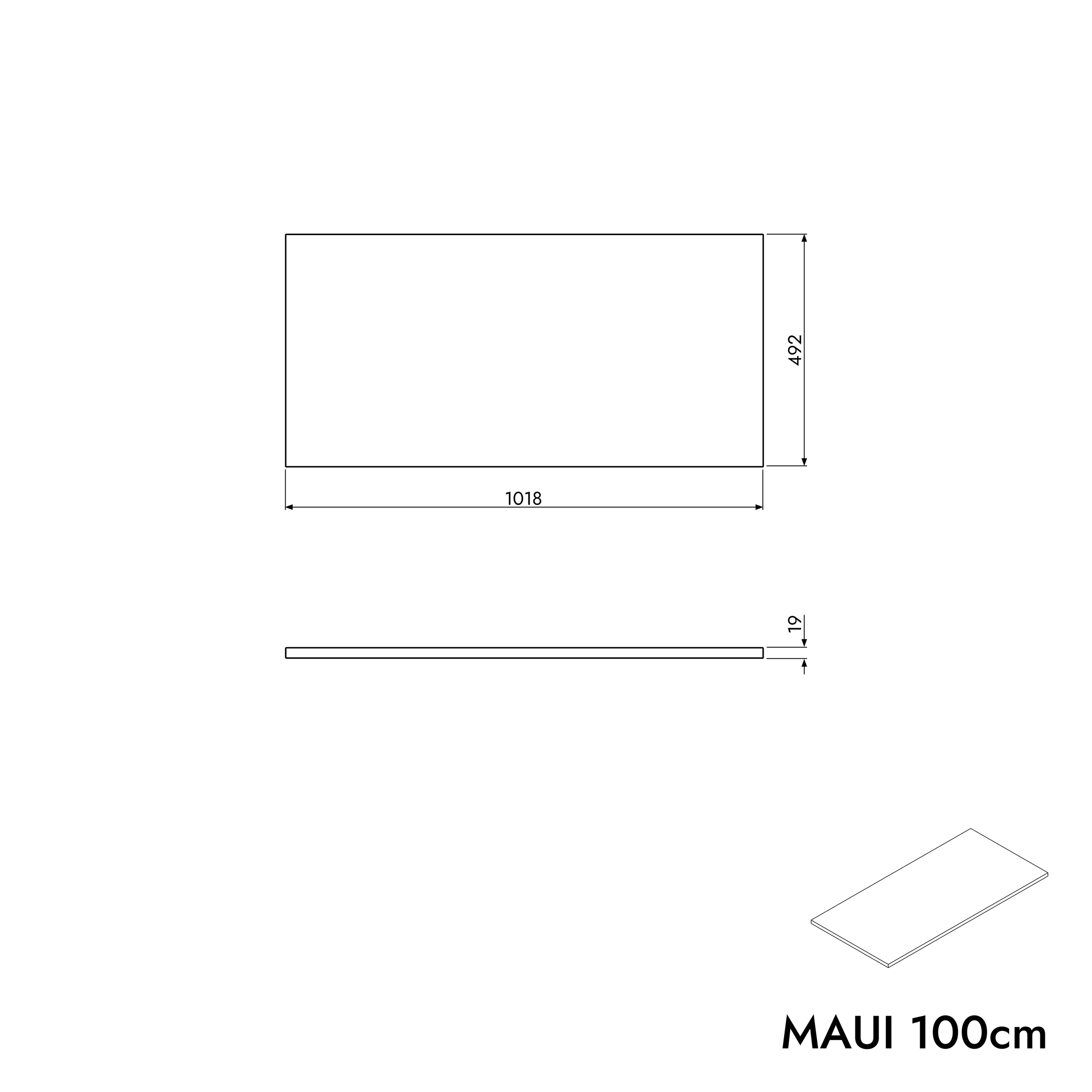 Tvättställsskåp MAUI 100 cm