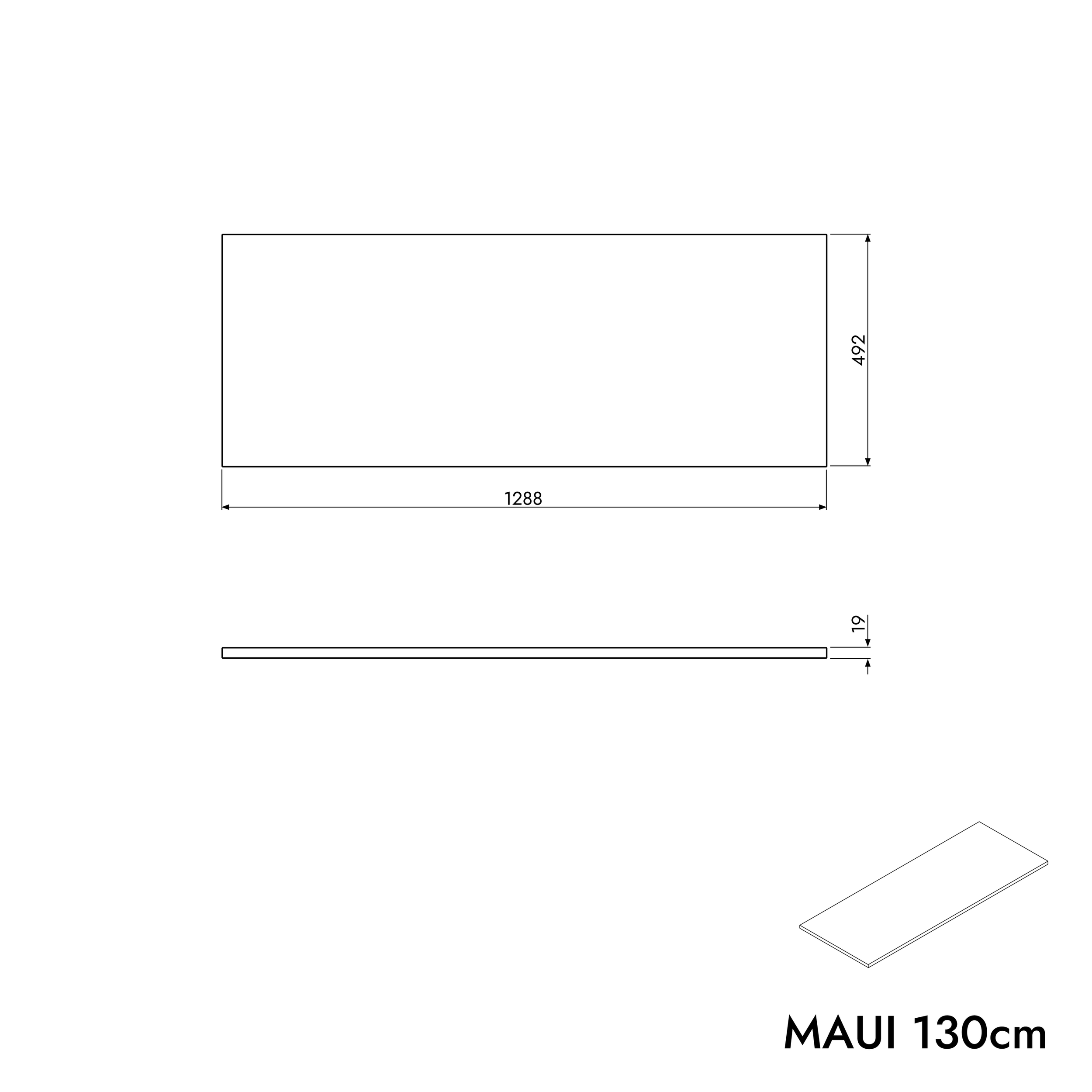 Tvättställsskåp MAUI 130 cm