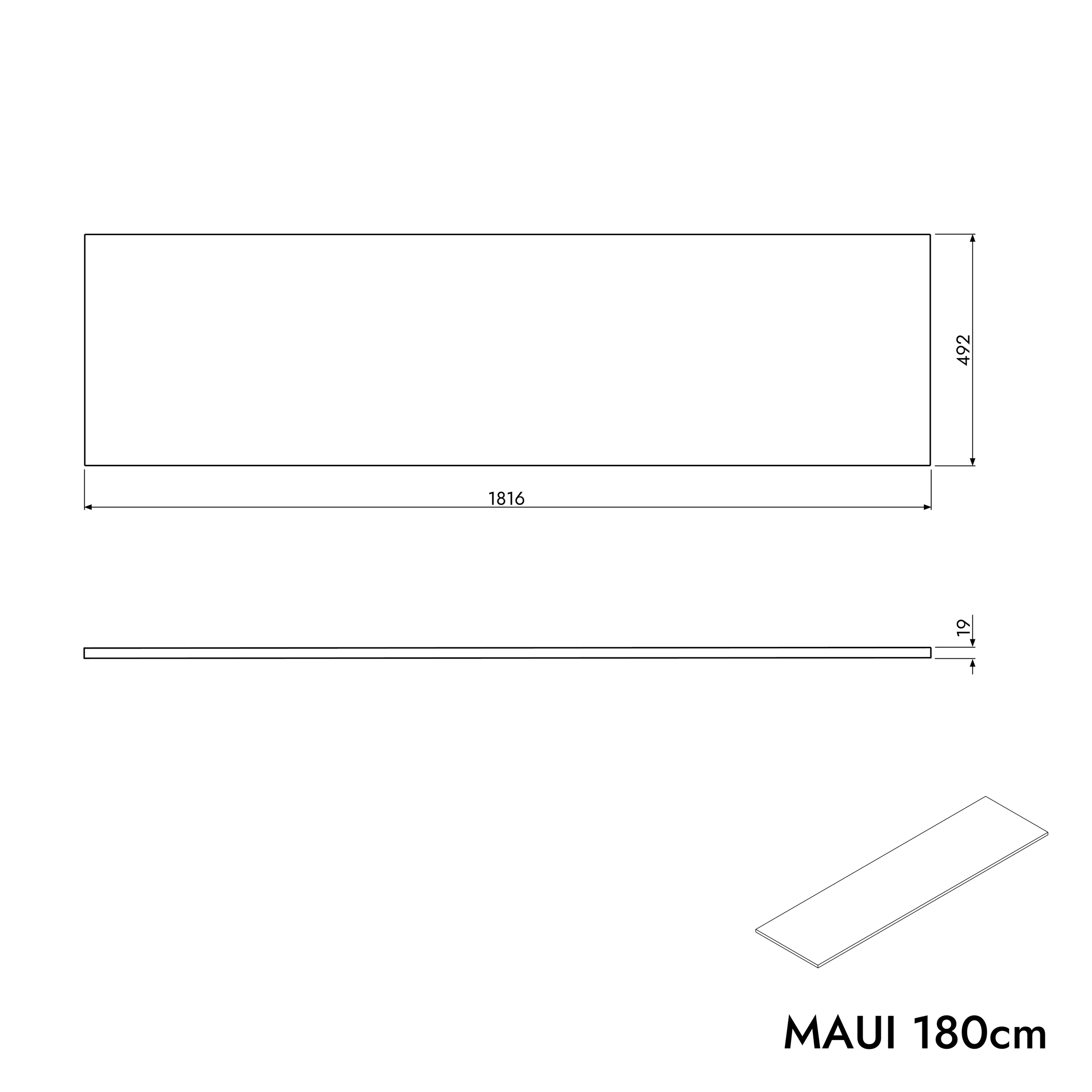 Handfatsunderskåp MAUI 180 cm