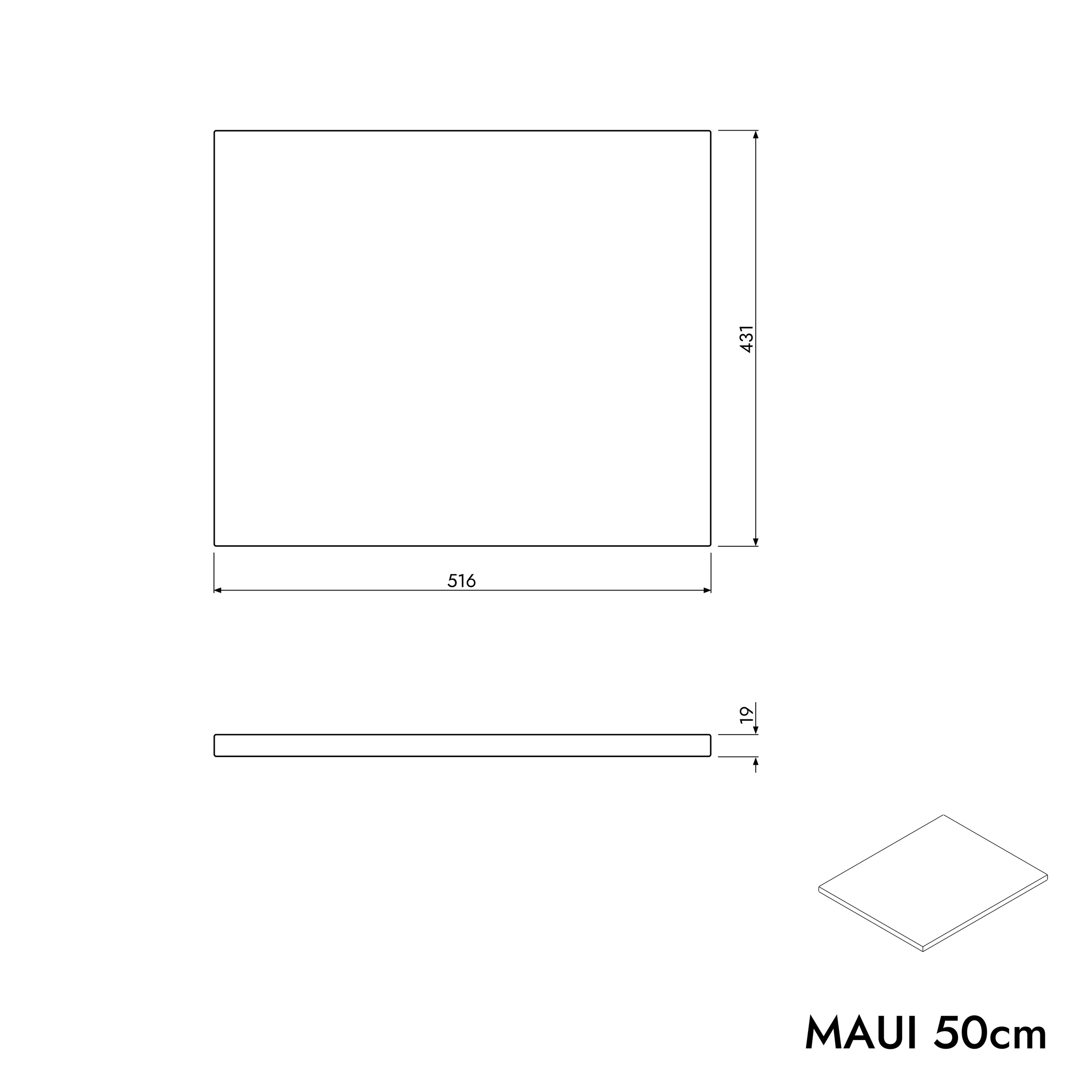 Tvättställsskåp MAUI 50 cm
