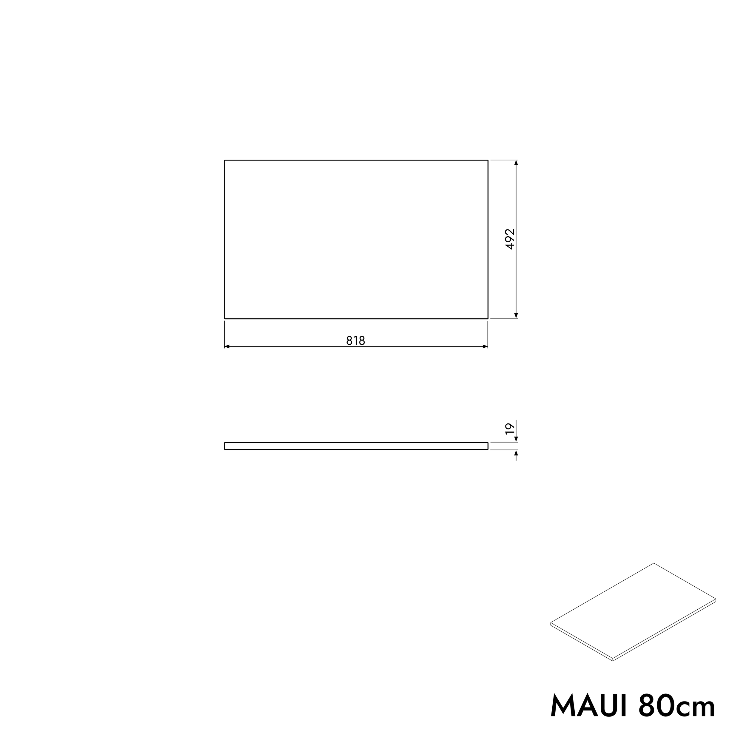 Tvättställsskåp MAUI 80 cm