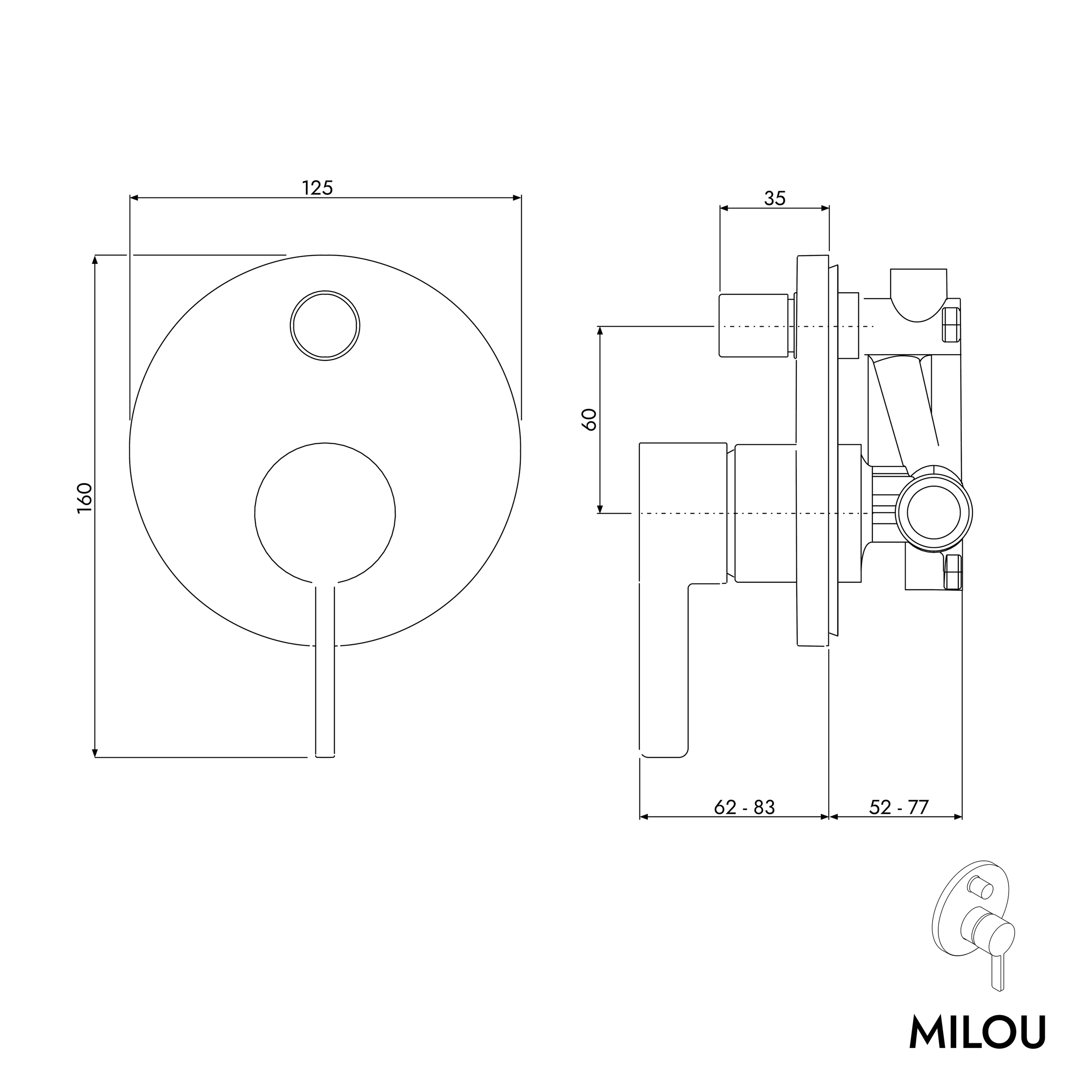 Inbyggd armatur MILOU