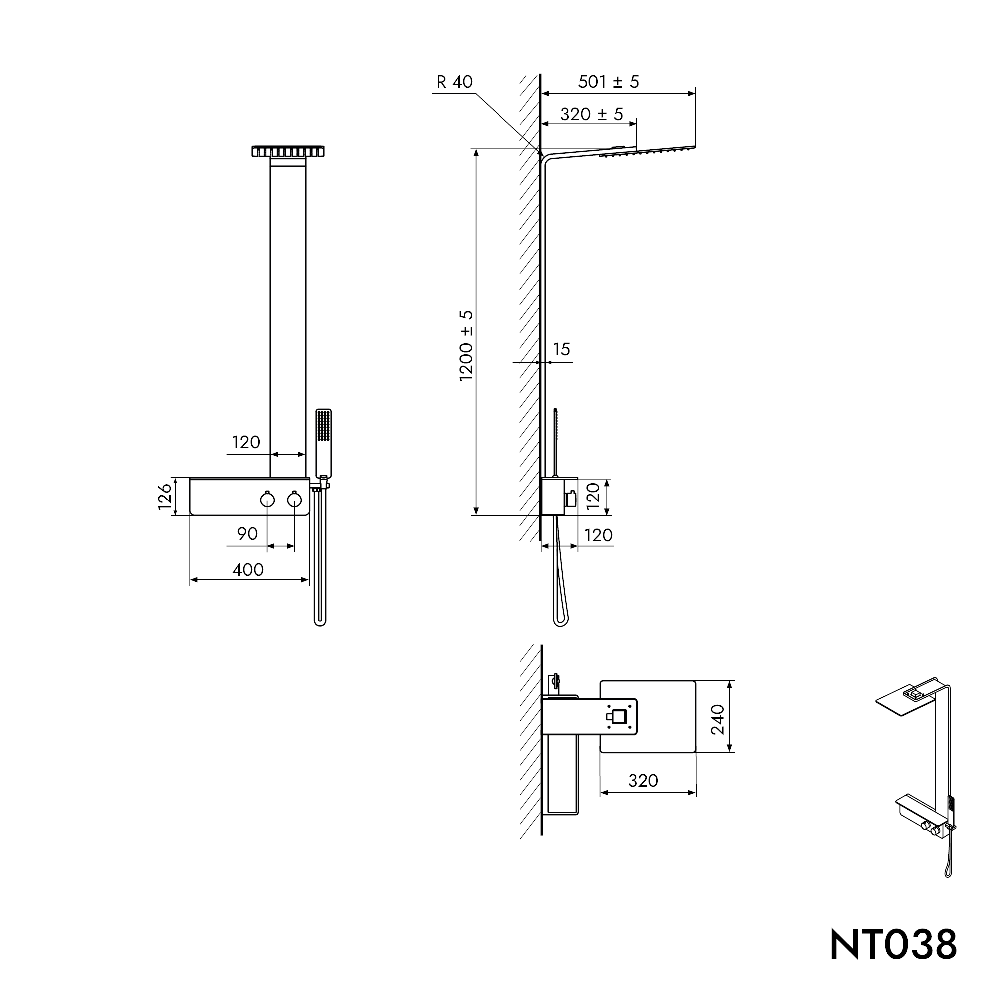 Duschsystem NT038 Pro
