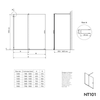 Duschskåp Walk-In NT101 Skjutdörr Svart matt - Nano Grey glas 8mm - bredd valbar