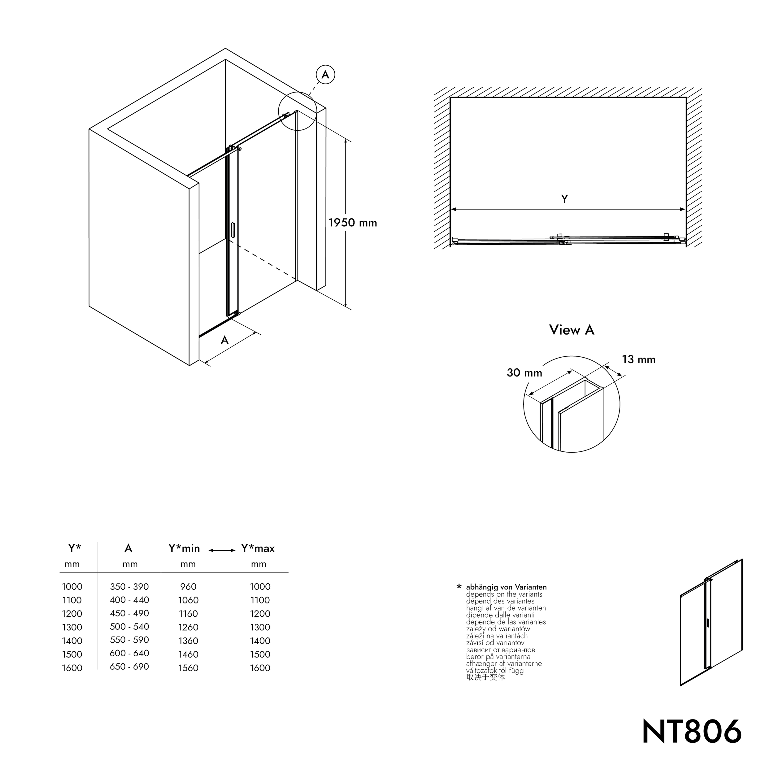 Duschalkov med skjutdörr NT806 FLEX