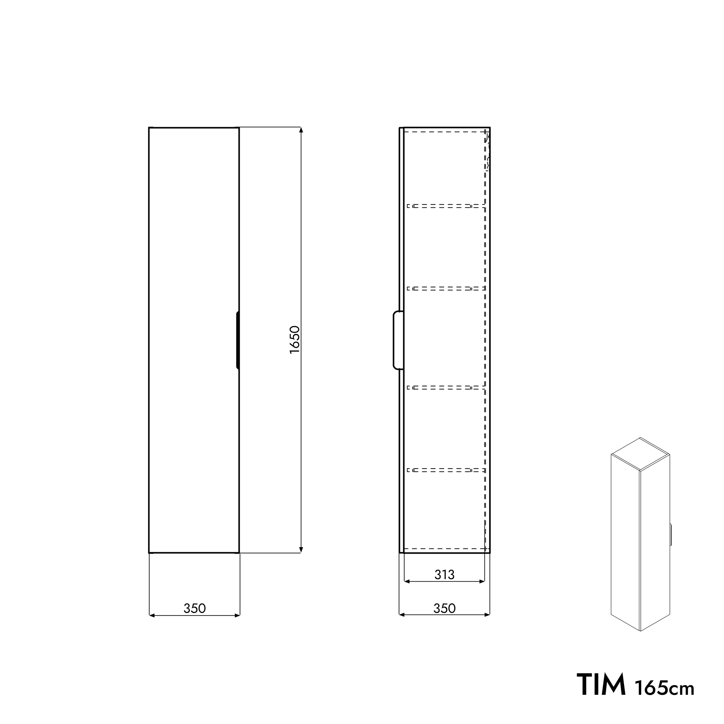Badrumsmöbelset TIM 100 cm med tvättställ