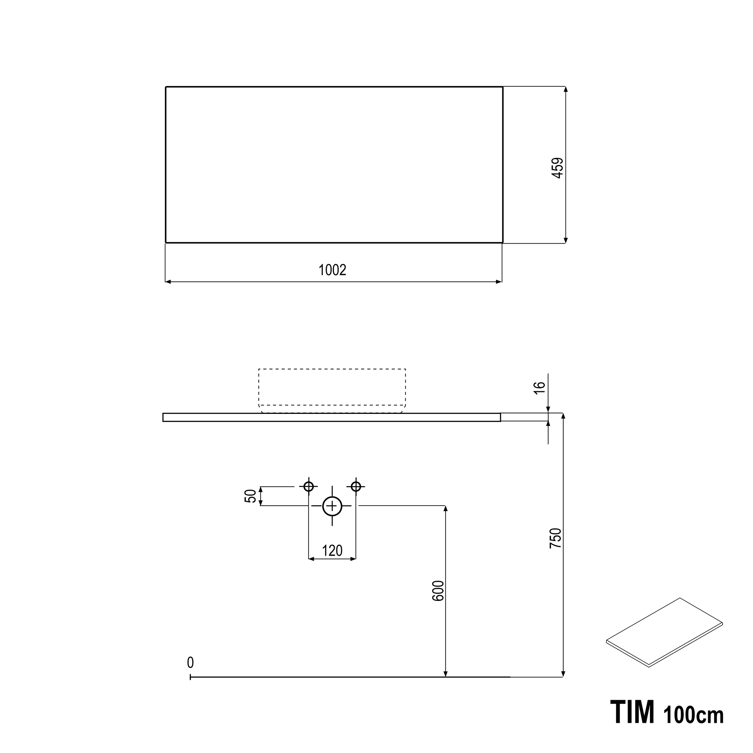 Underskåp TIM 100 cm