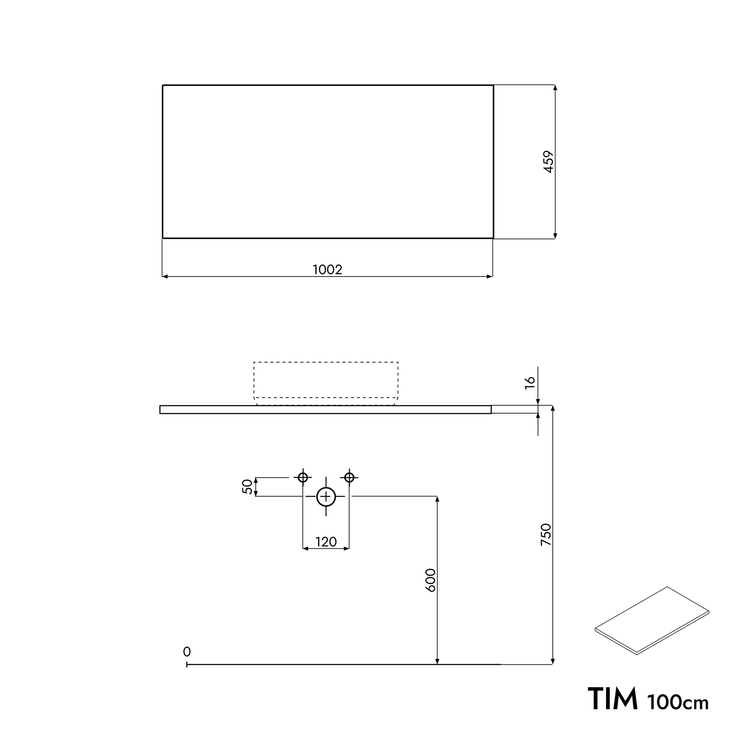 Underskåp TIM 100 cm