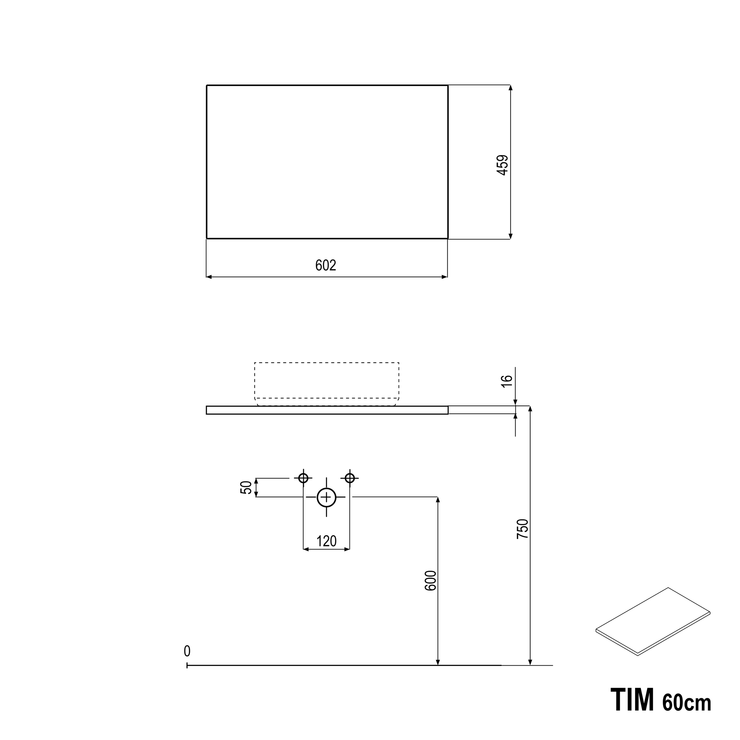 Tvättställsskåp TIM 60 cm