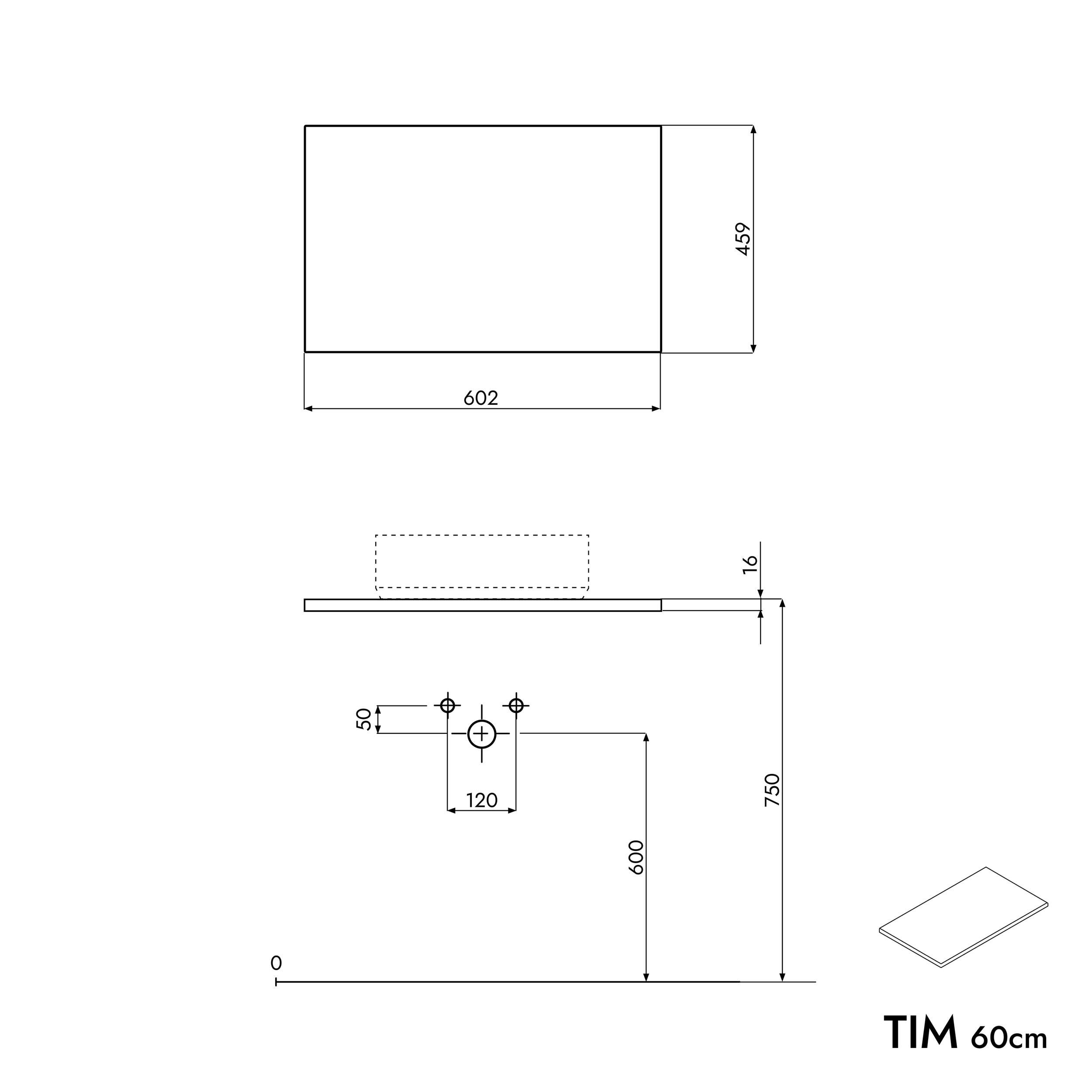 Tvättställsskåp TIM 60 cm